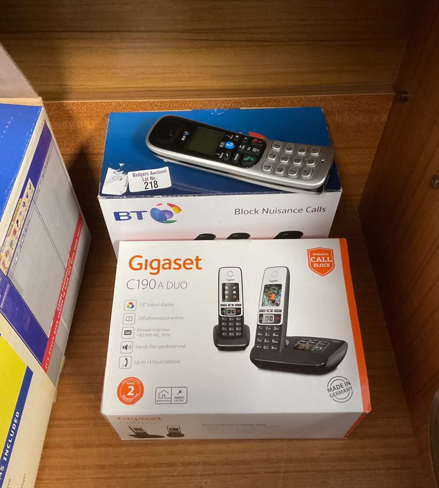 Two sets of cordless telephones including gigaset c190a duo