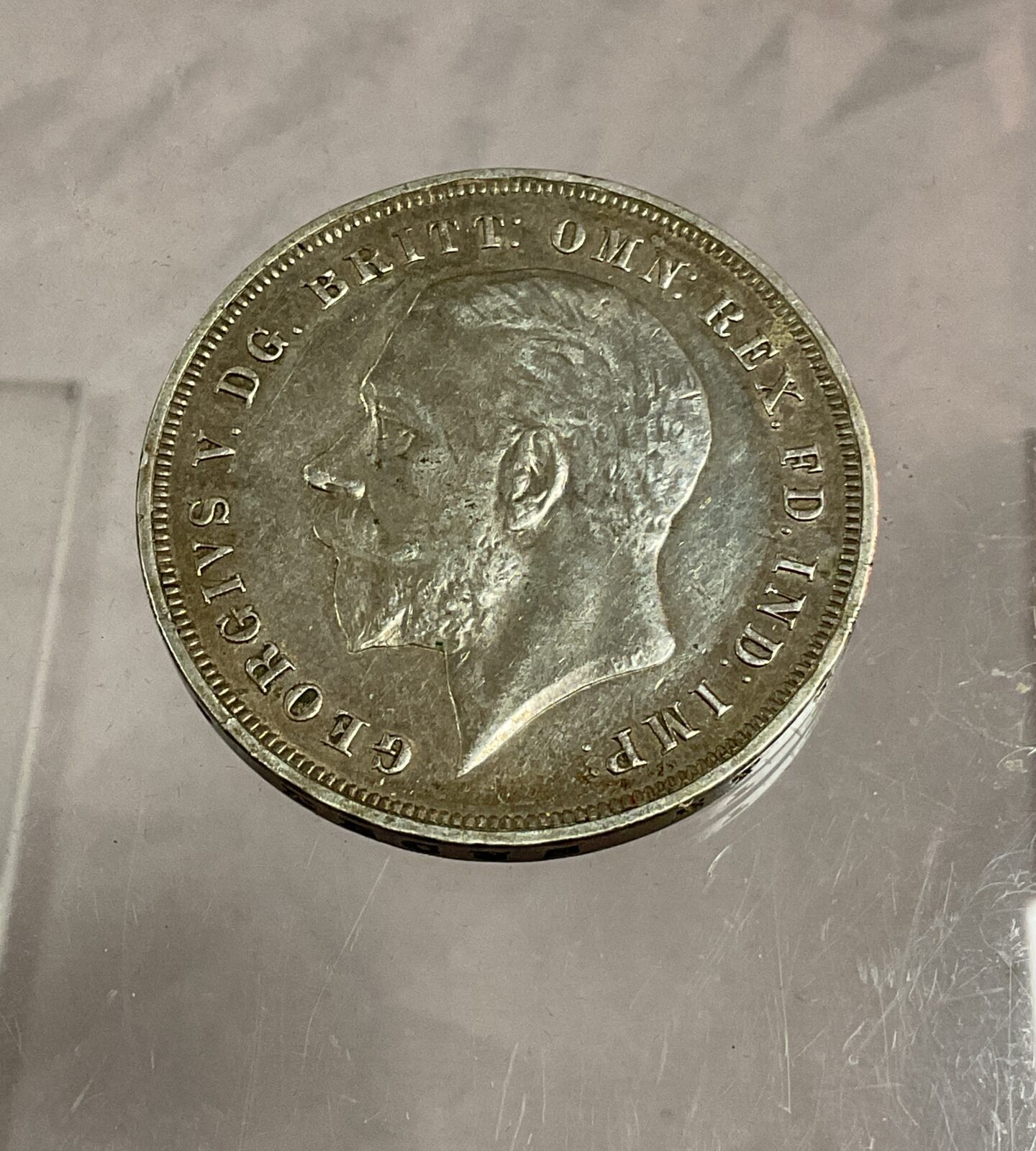 1935 George V silver jubilee rocking horse crown coin