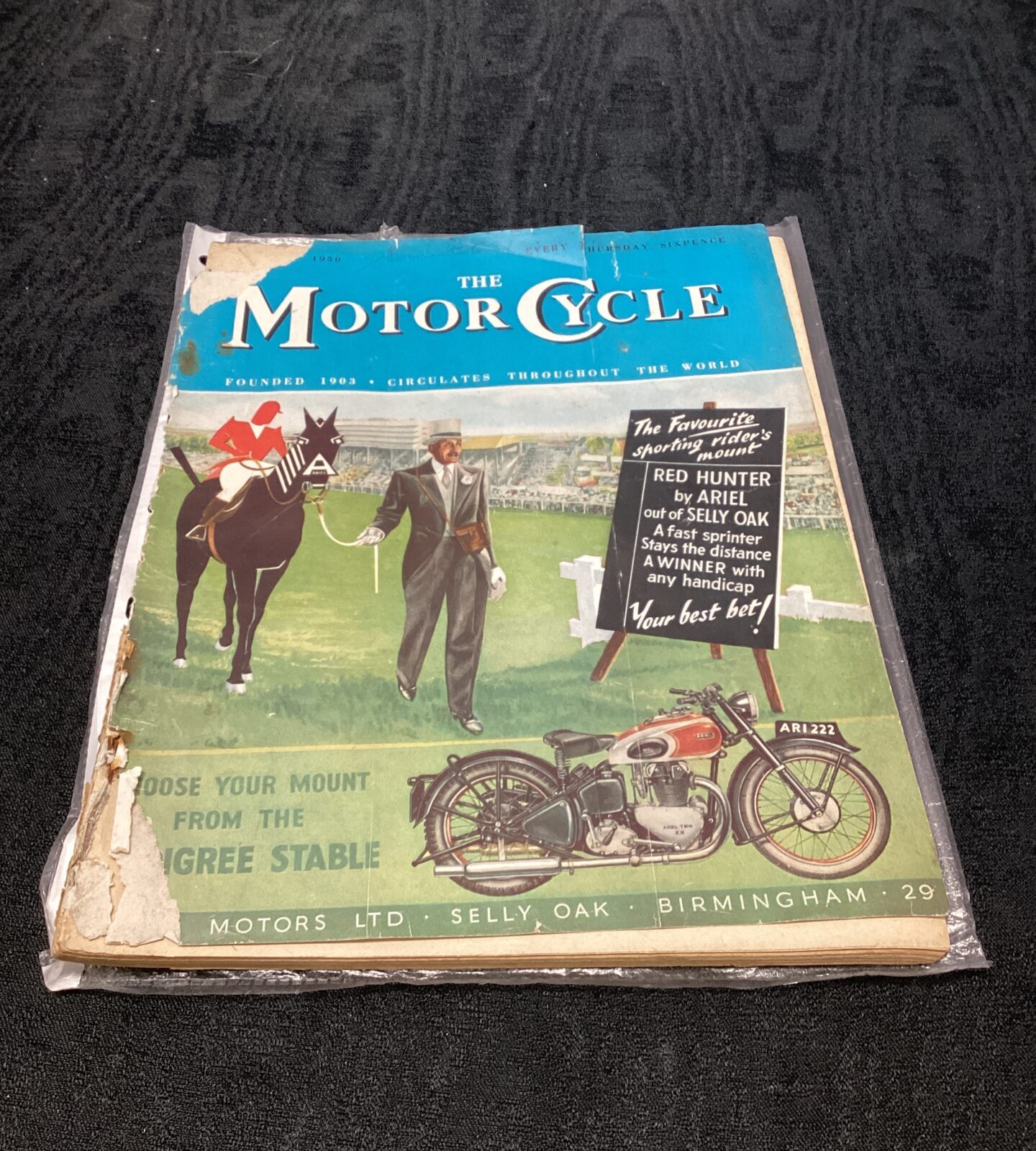 Vintage copy of the motorcycle magazine from 1950