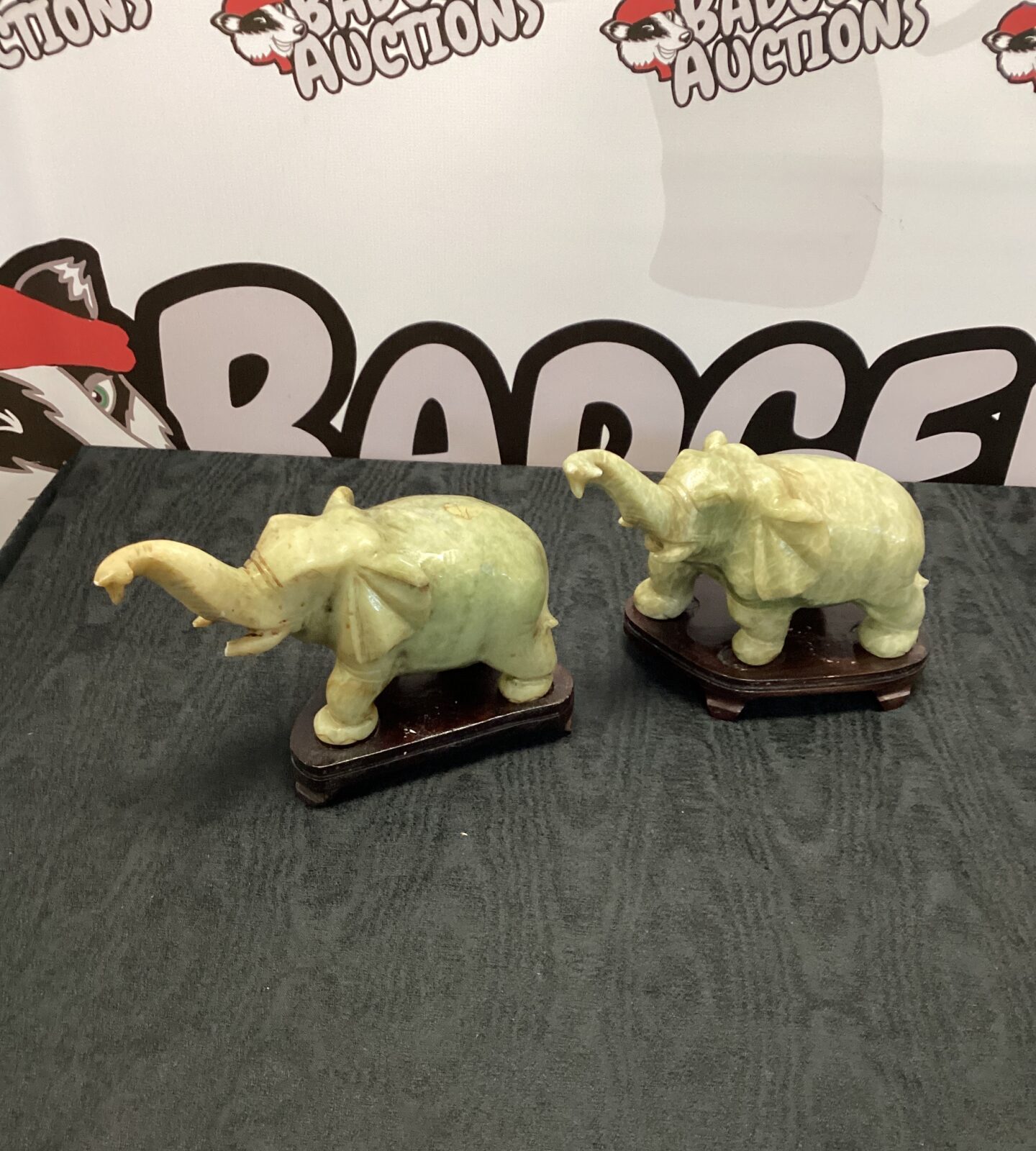 Two Marble Elephant ornaments