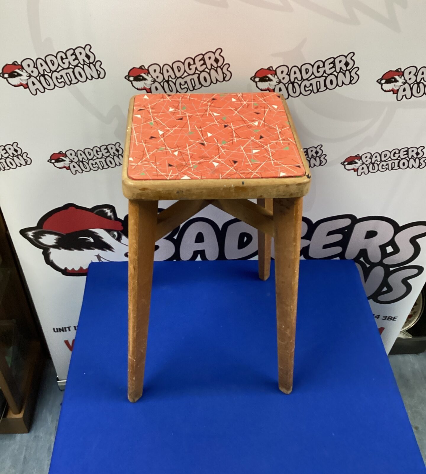 Vintage Formica topped kitchen Stool