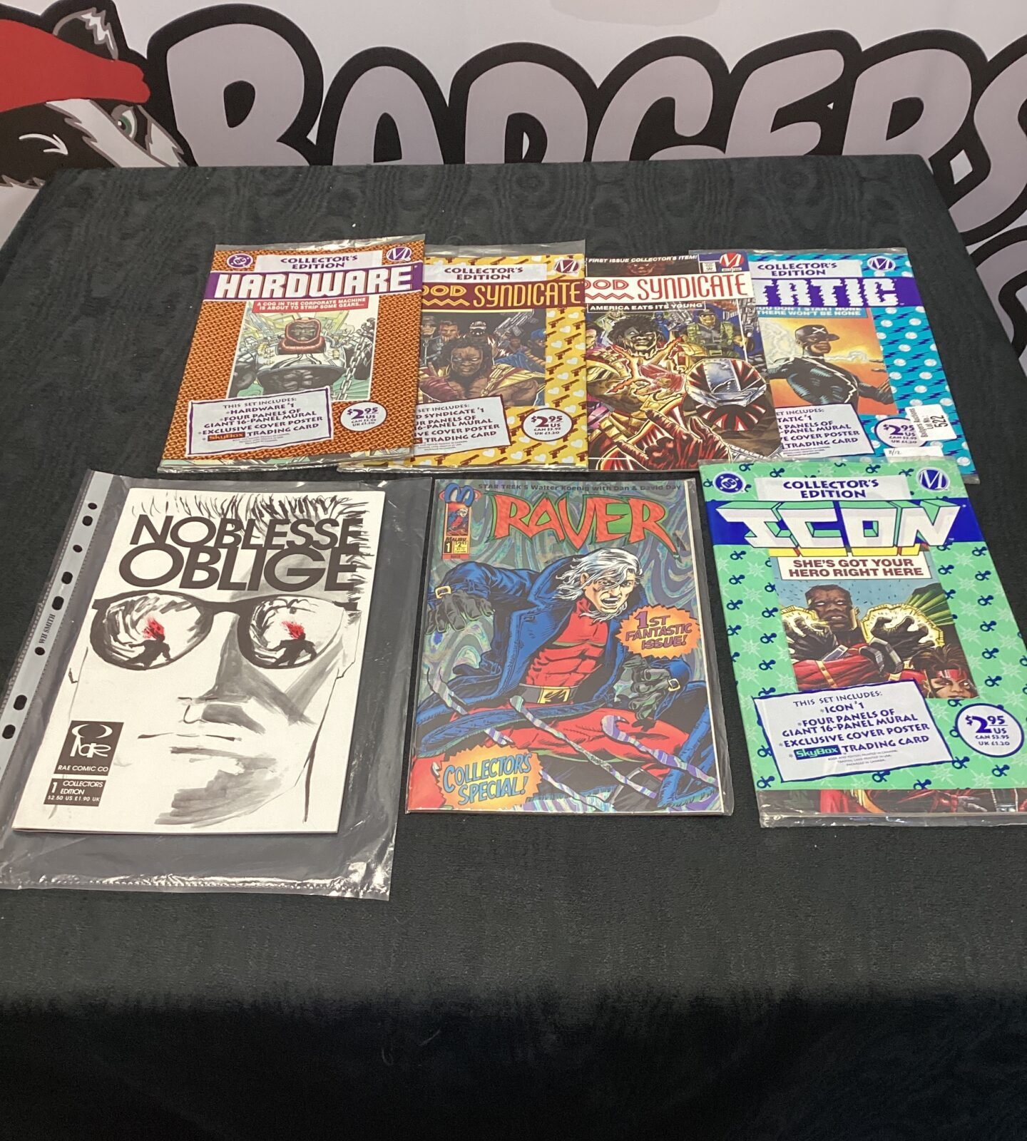 six comics from DC, malibu & rae comic co inc raver & noblesse oblige