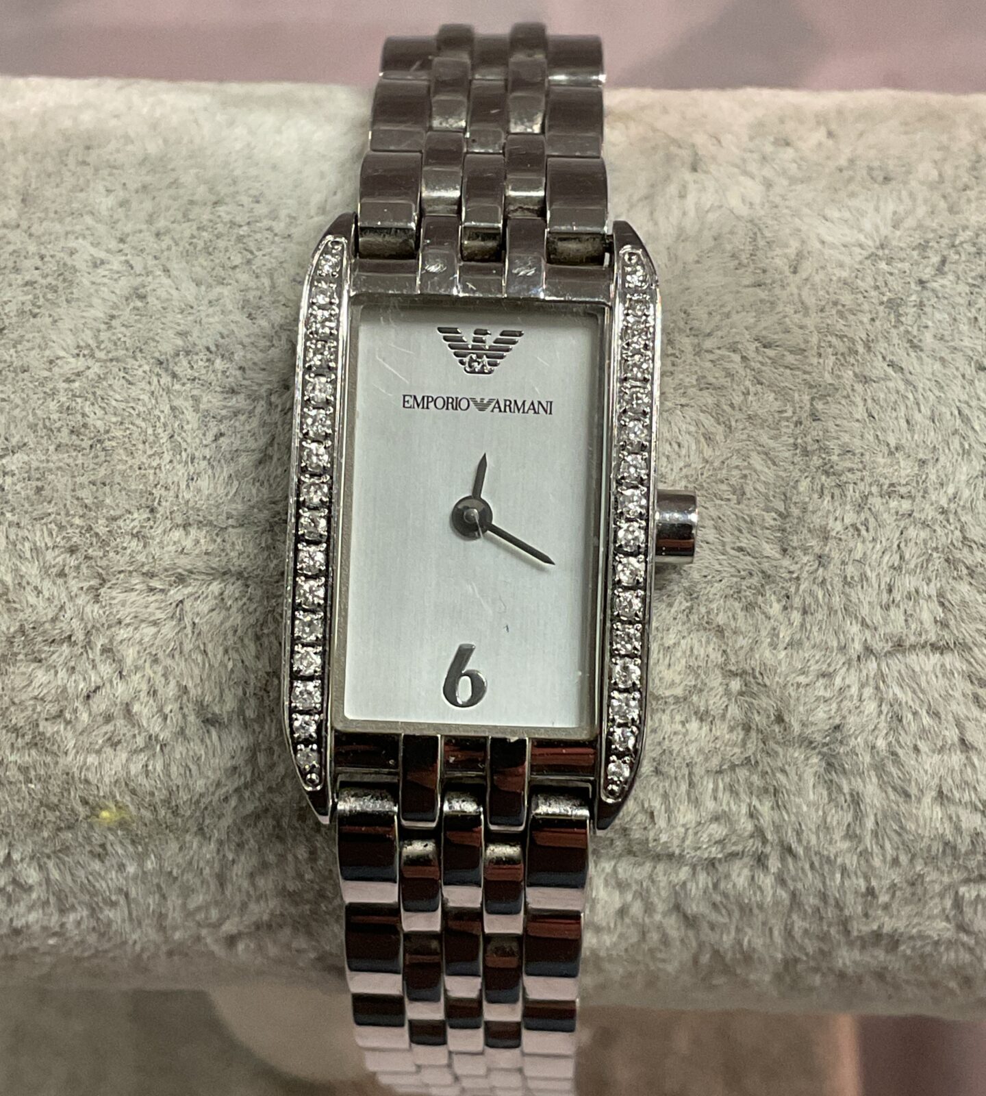 Emporio Armani diamond set ladies Quartz wristwatch working