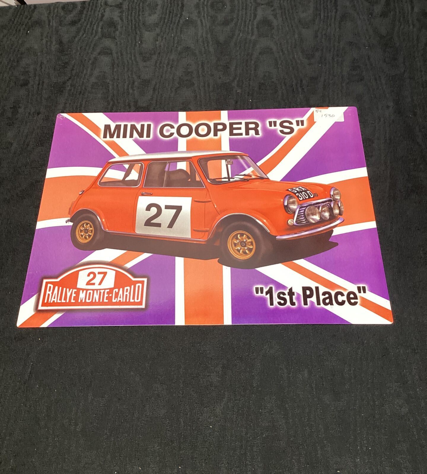 Mini cooper s rallye monte-carlo qst place tin sign