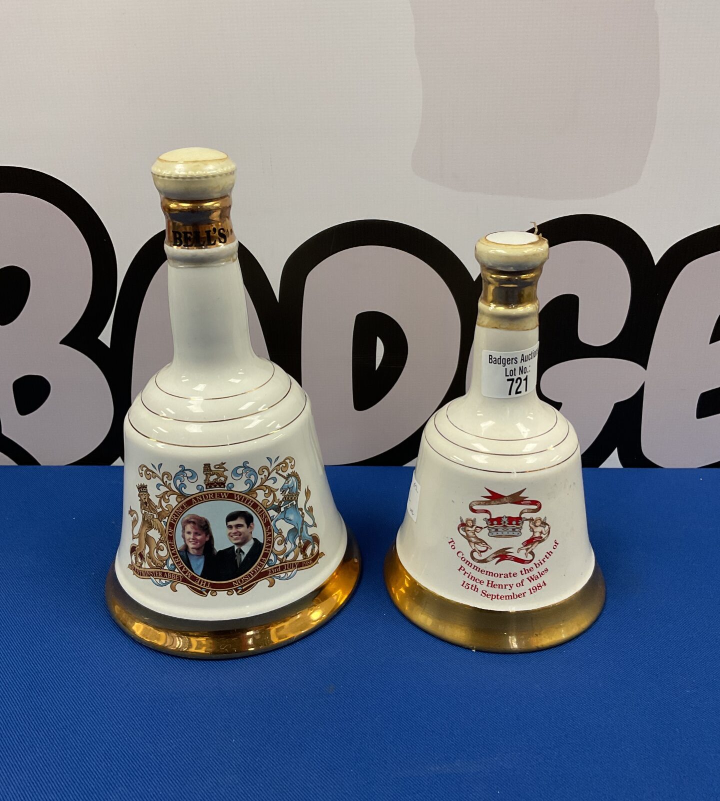 Two sealed commemorative bottles of bells scotch whiskey