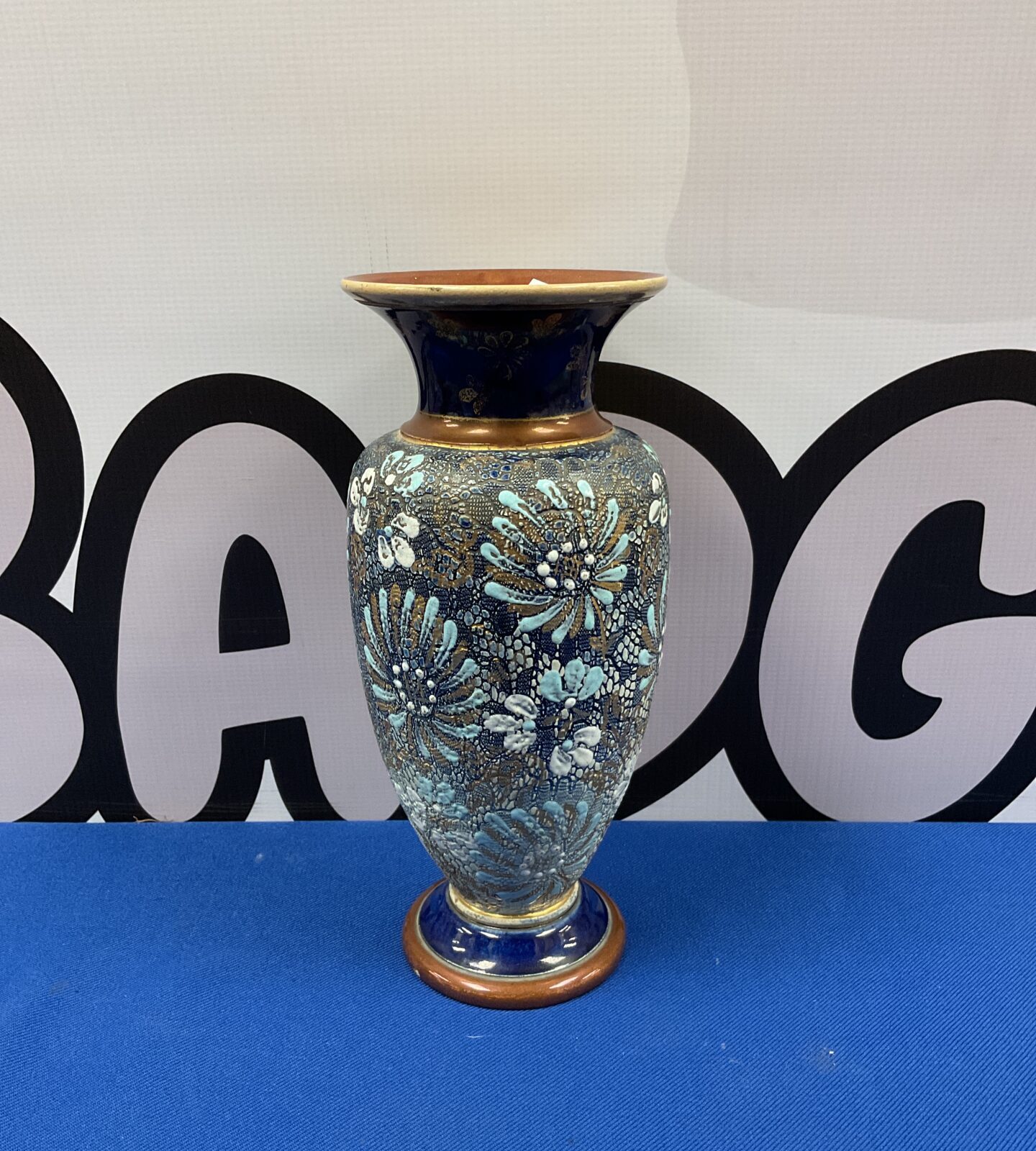 Antique royal doulton lambeth ware 8.5” vase