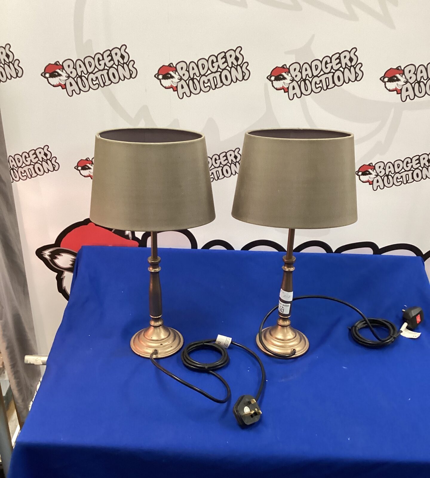 Two Bronze effect table lamps