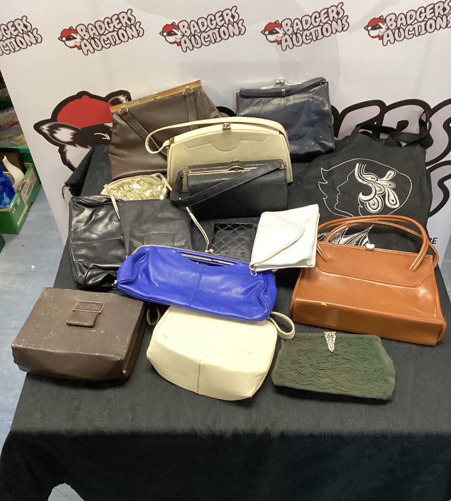 collection of 1920s & 1950s handbags