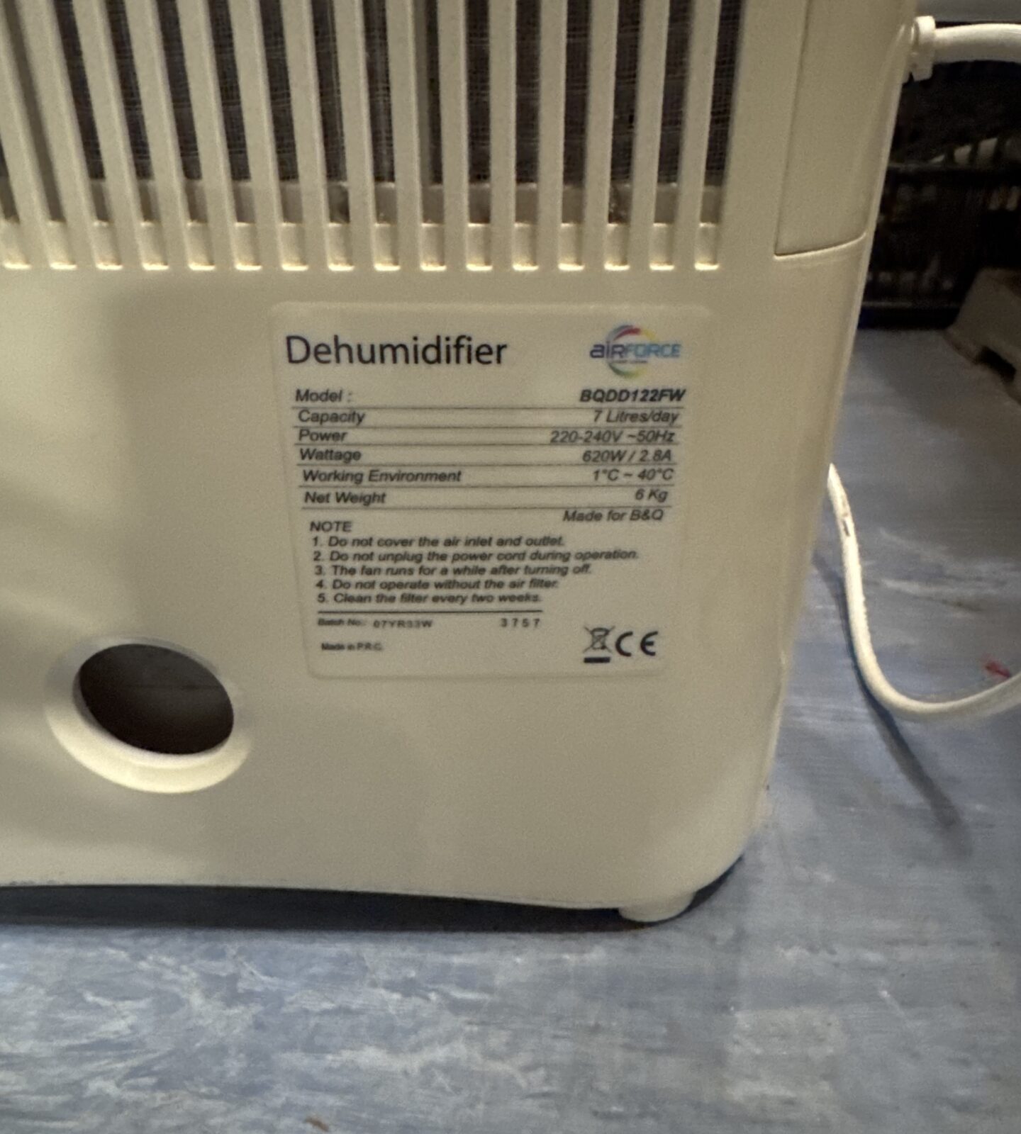 Air force portable dehumidifier - working - Image 2