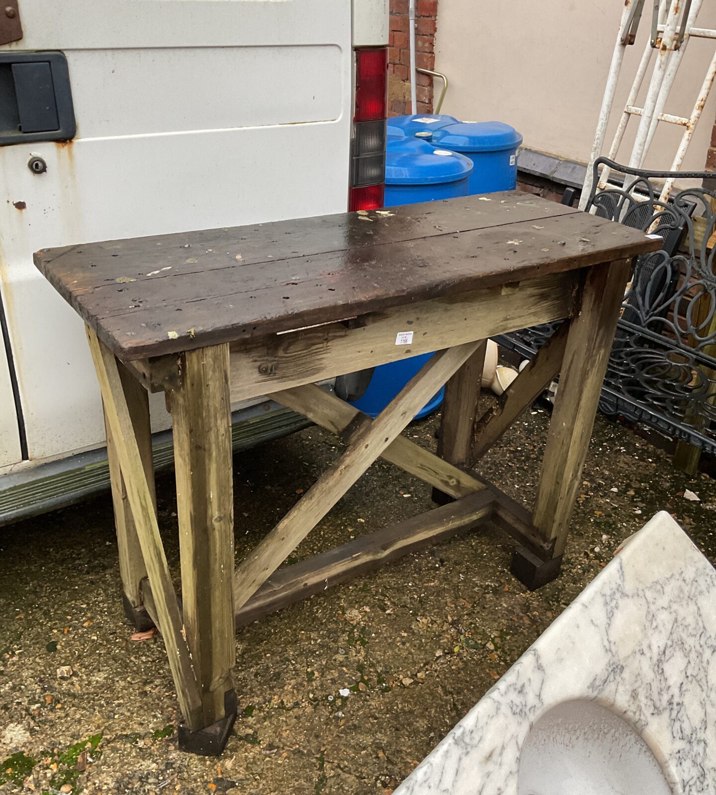 Vintage wooden work bench