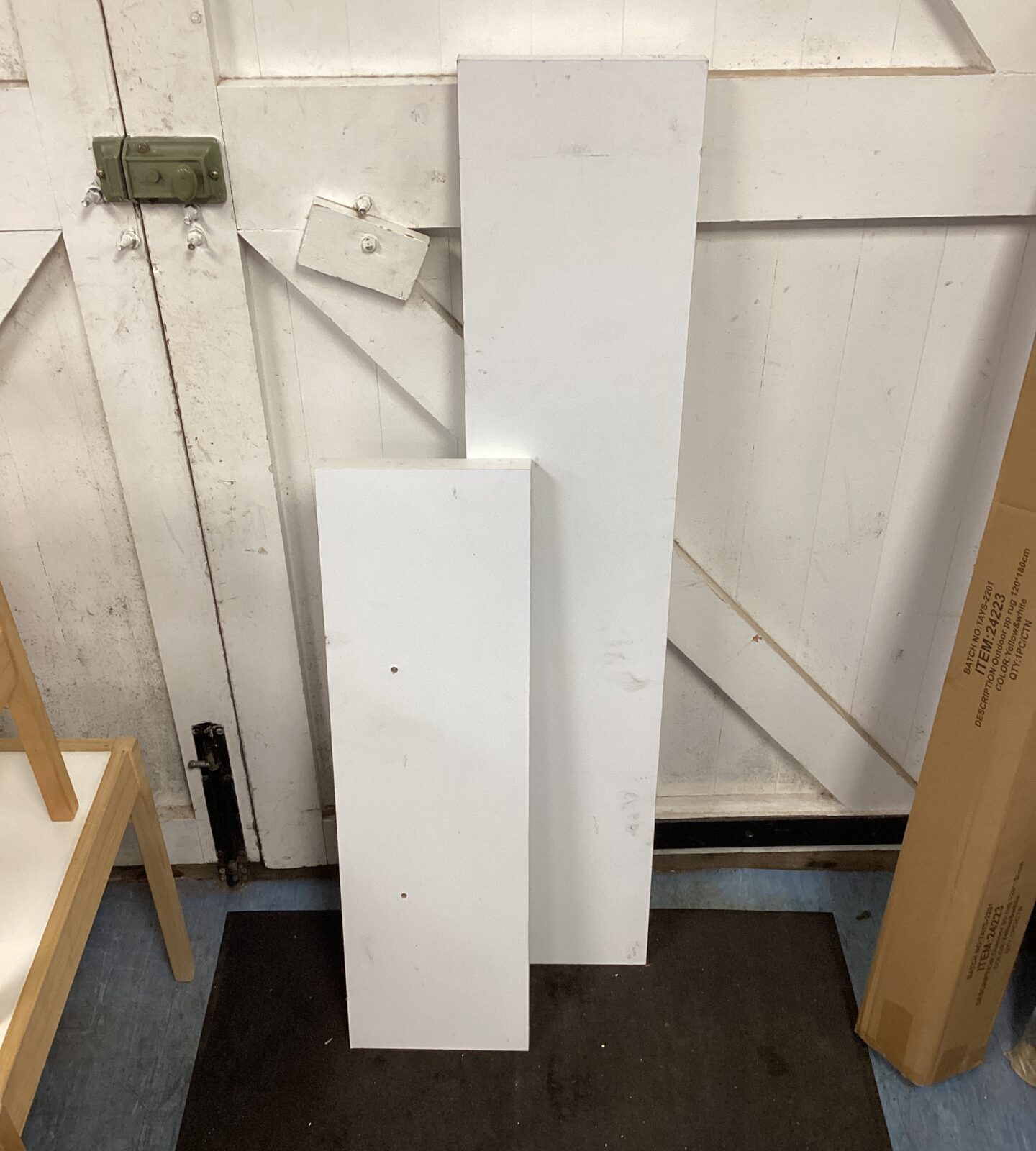 Two white floating shelves