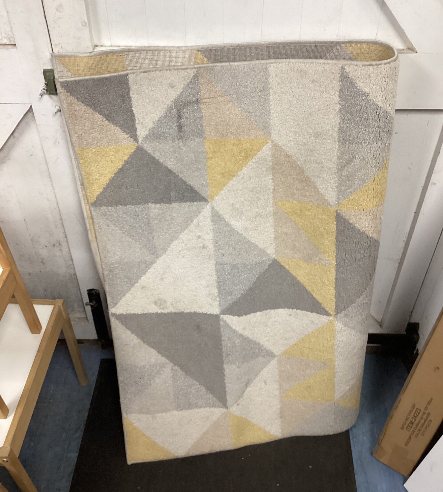 Dunelm rug with geo squares pattern 120 x 170cm