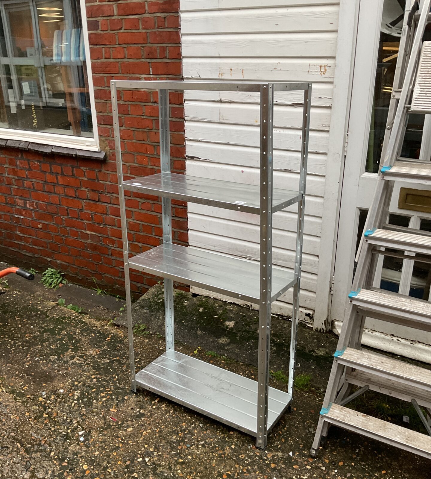 Galvanised 4 tier shelving unit