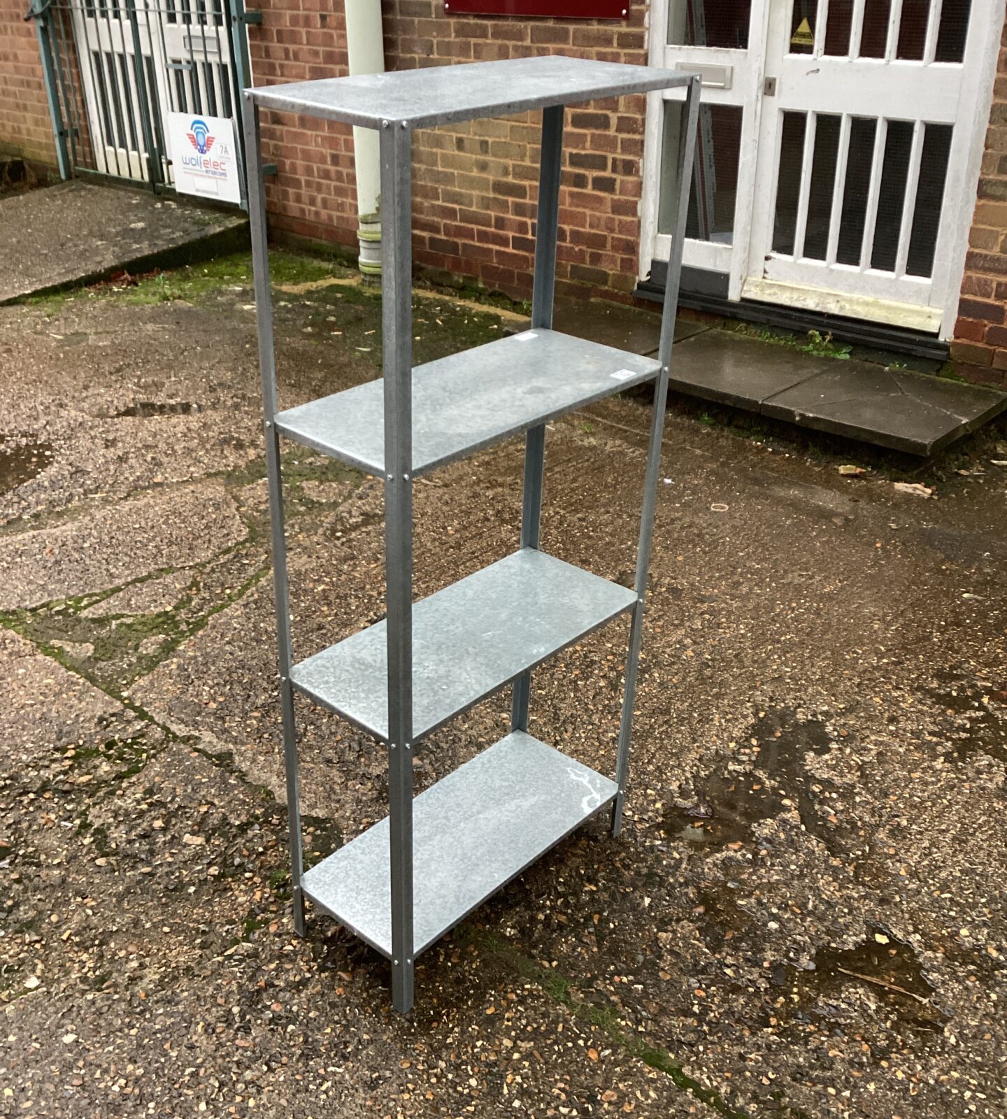 Set of galvanised shelfing unit