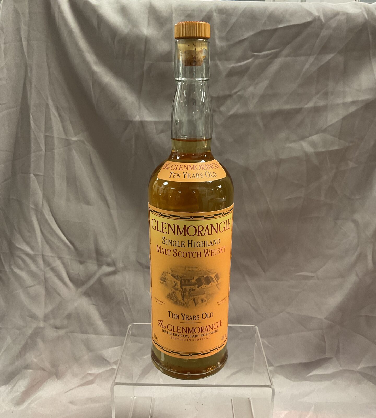 Unsealed 70cl bottle of glenmorangie single malt scotch whiskey