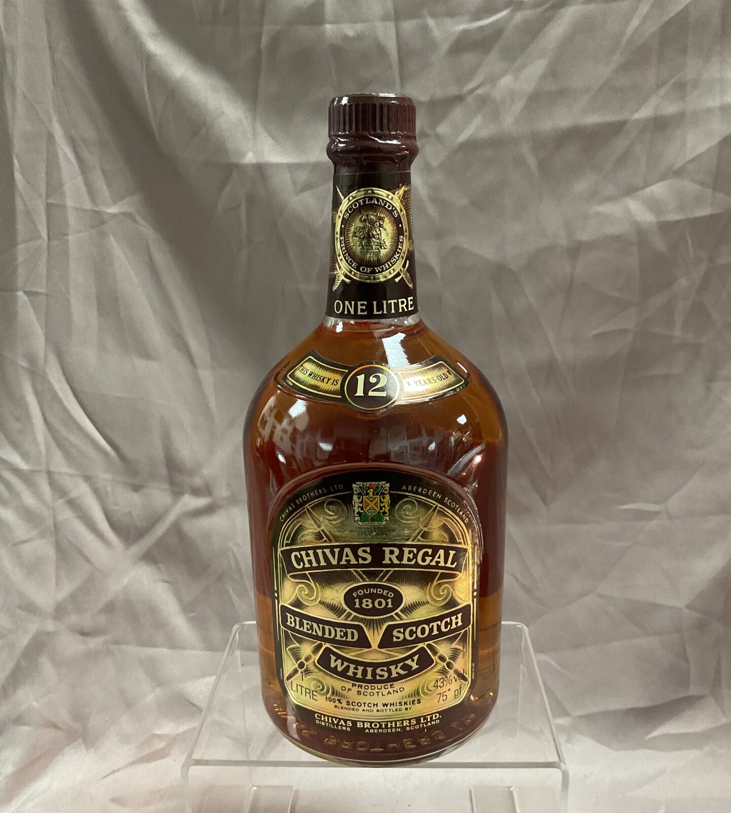 1Litre bottle of chivas regal blended scotch whiskey