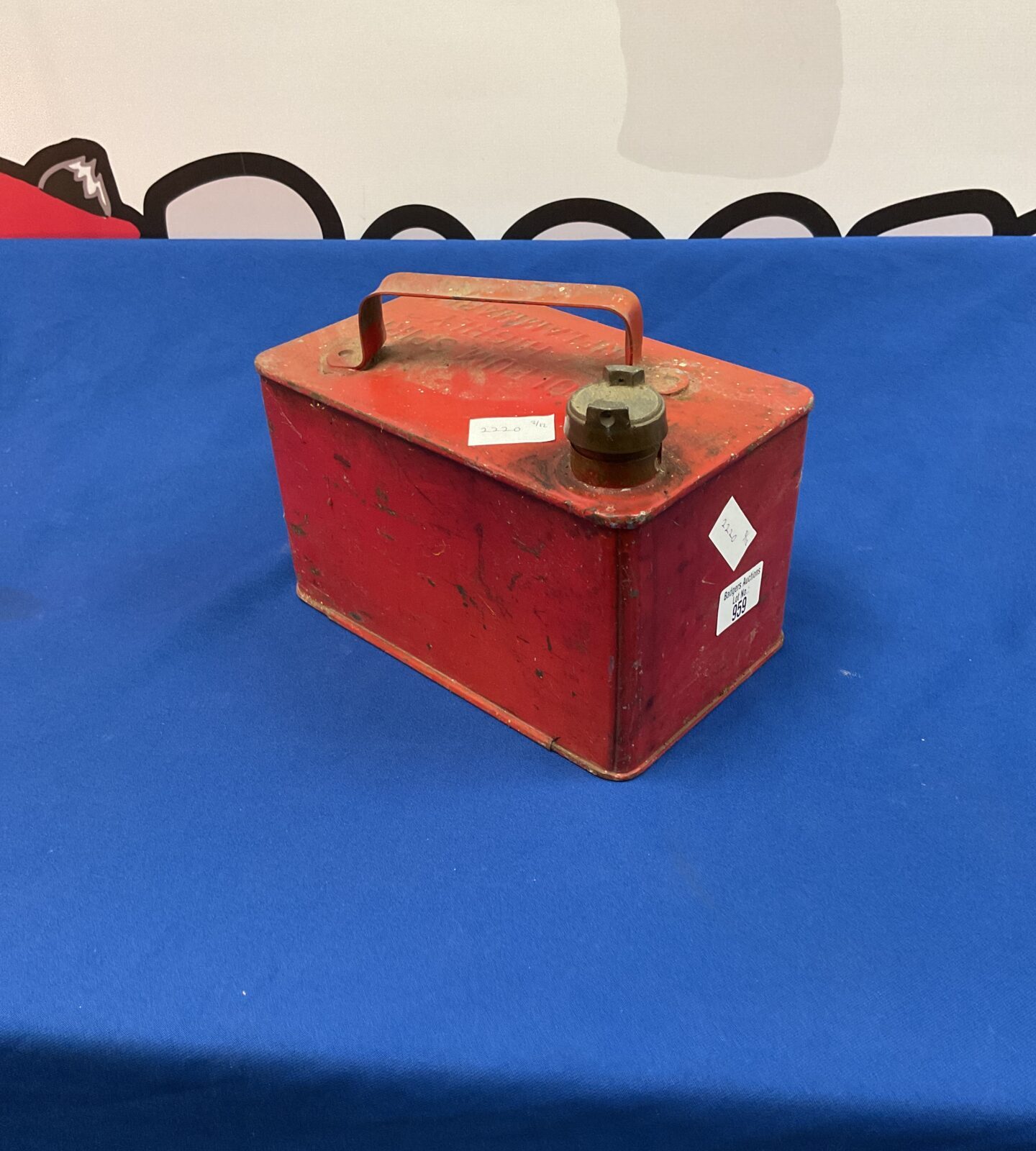 Red petrol tin can