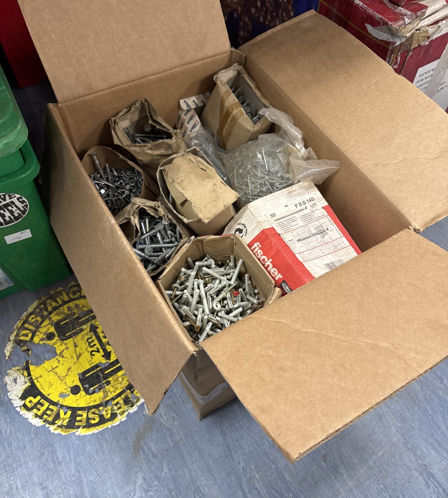 Large box of assorted screws