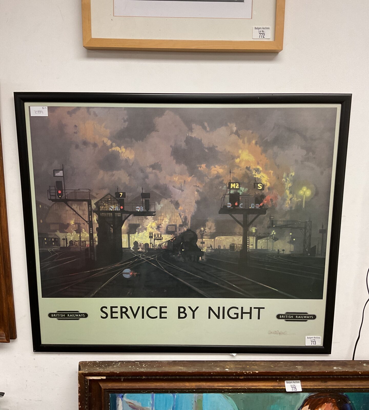 Signed British railway service by night print