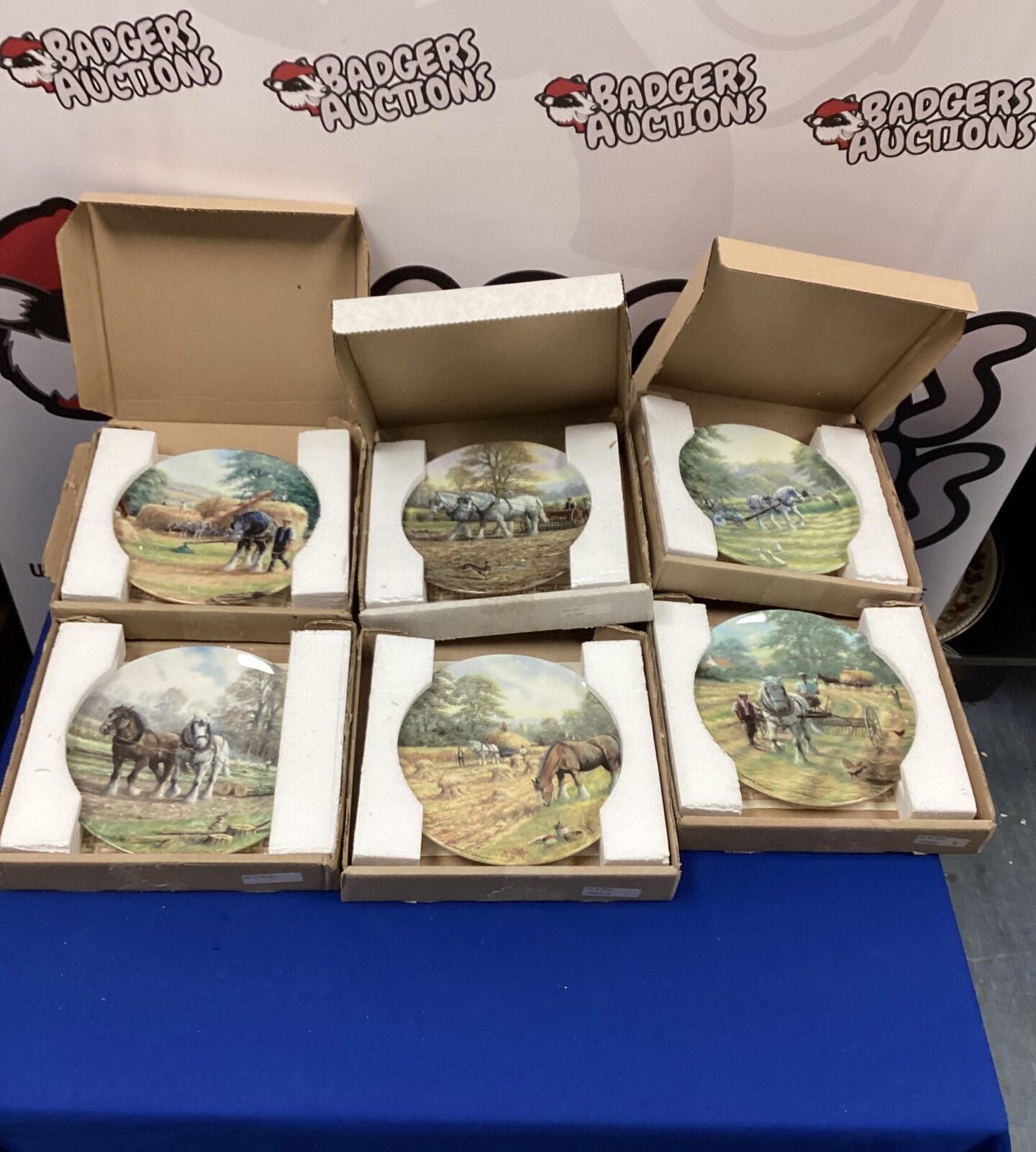 Collection of Bradford Exchange Plates featuring horses