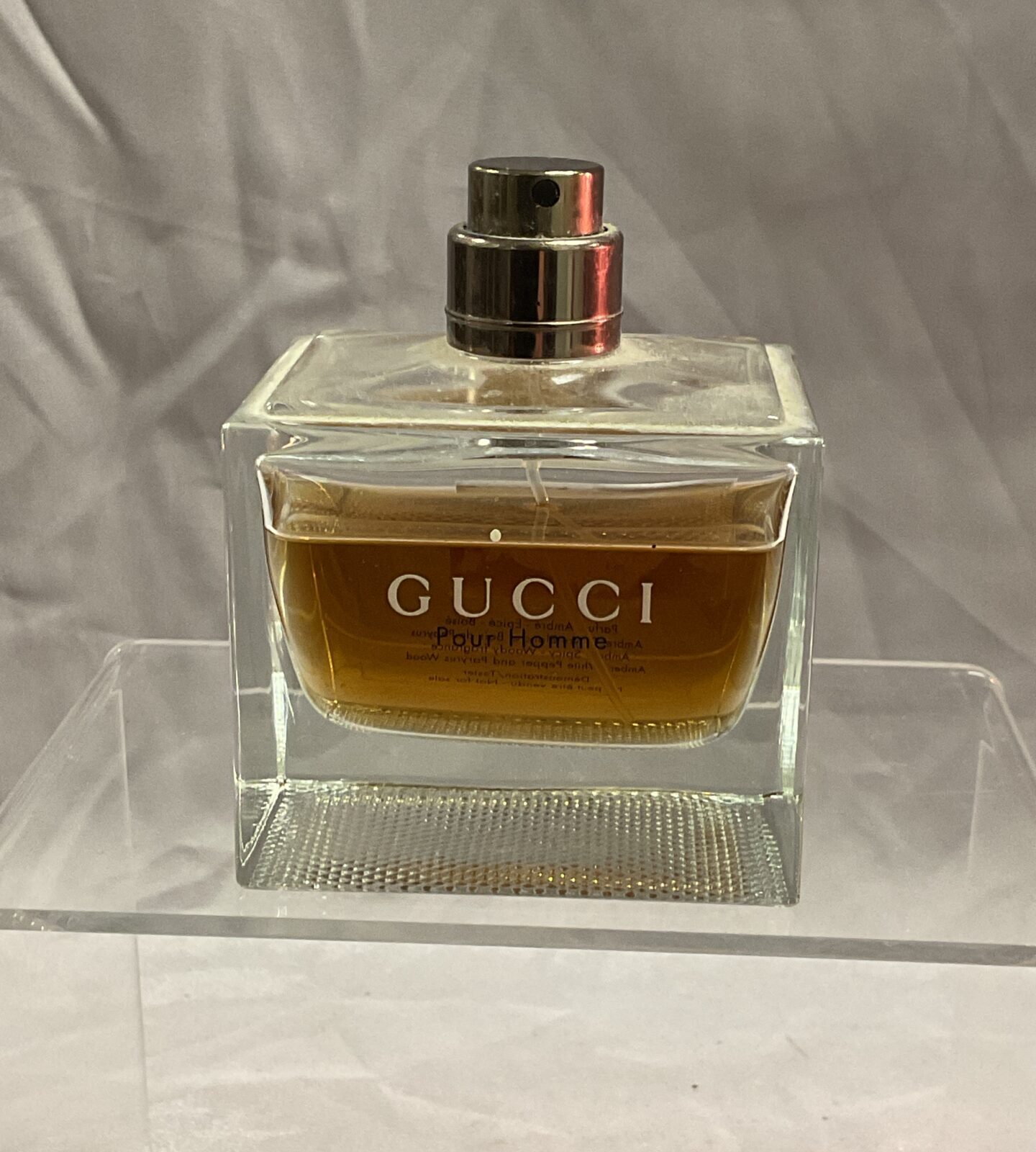 Part used bottle of Gucci style perfume