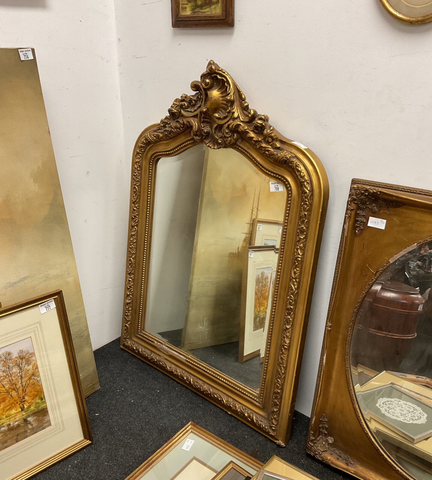 Antique gilt framed french style mirror