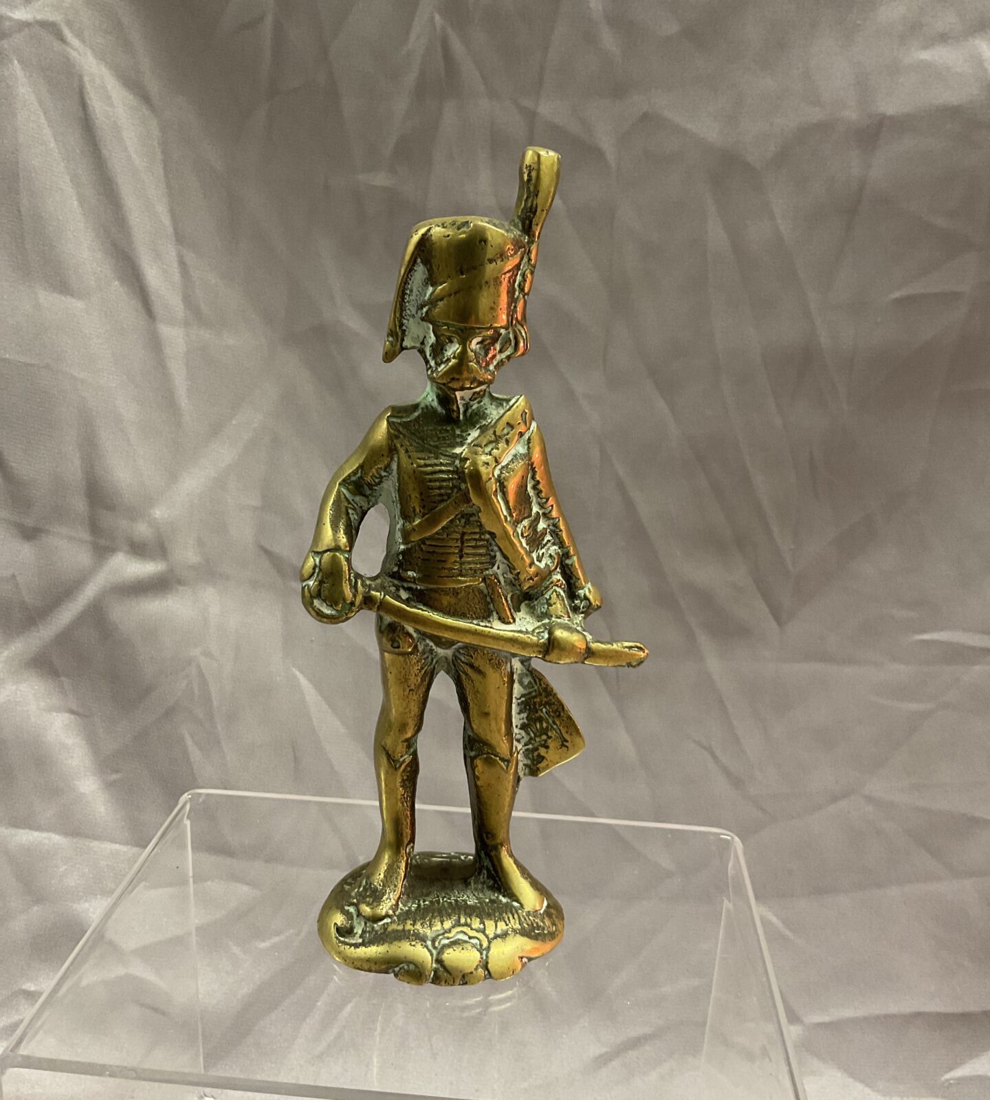 Vintage solid brass napoleonic 6” hussar figure