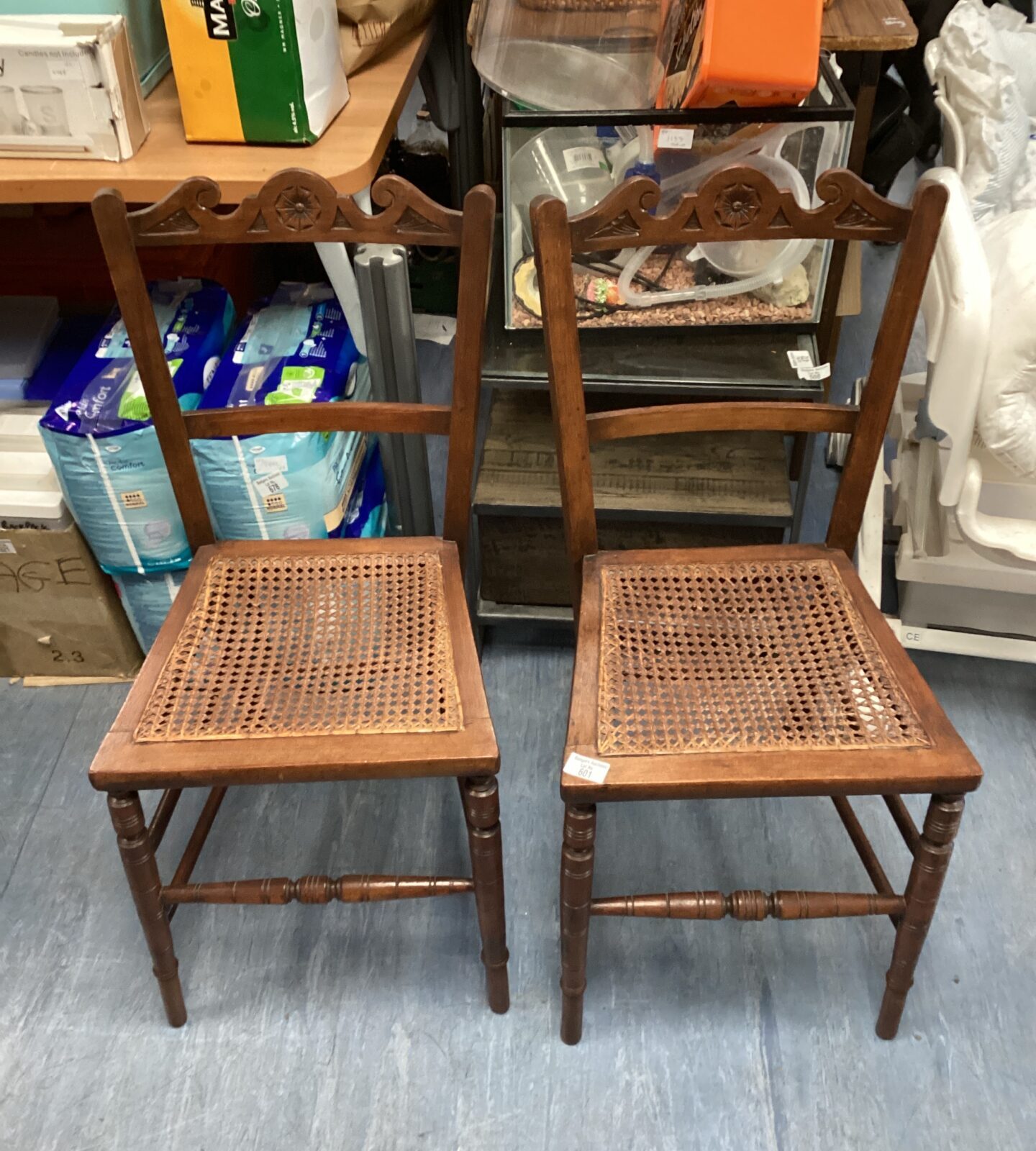 pair of spindle legged chairs