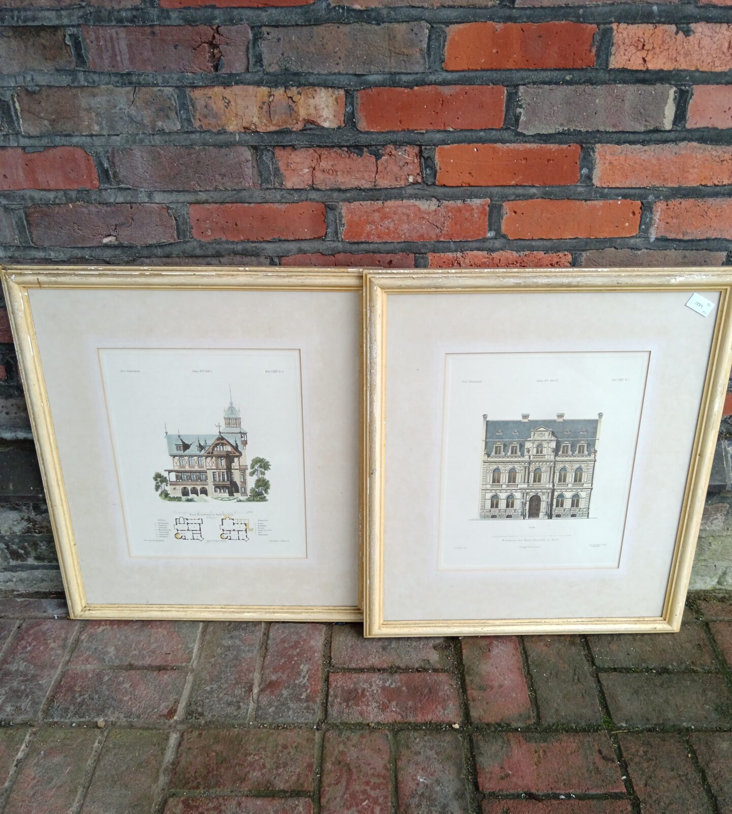 Pair of Ernst & Korn Berlin architecture engravings