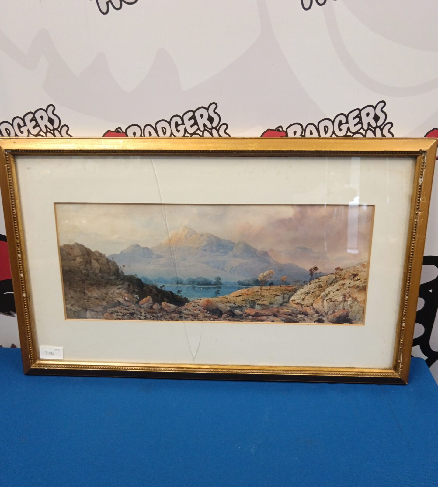 Aaron edwin penly 19th century watercolour of mountain scene with hiker