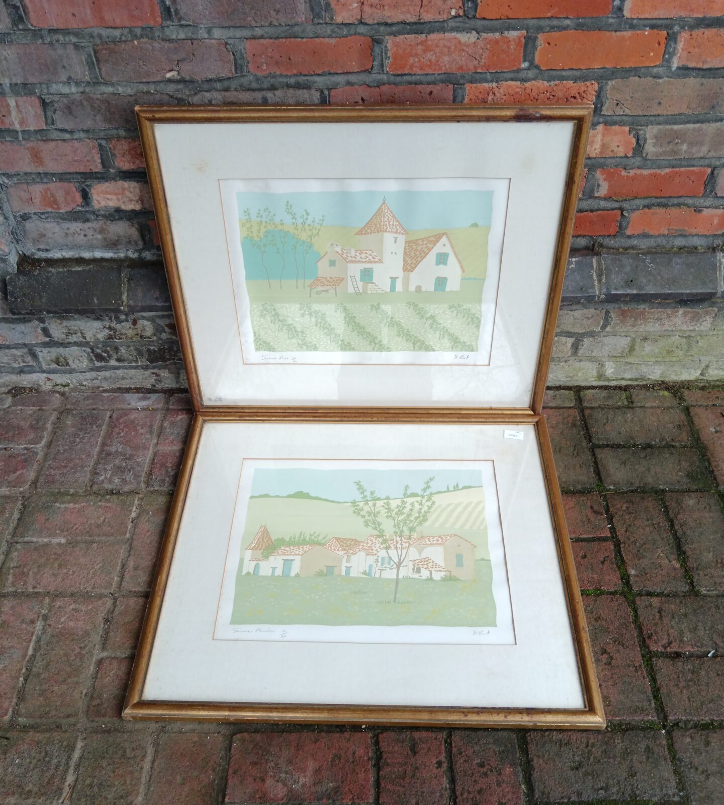 Pair of d Bart signed limited edition prints titled summer meadow & summer vines