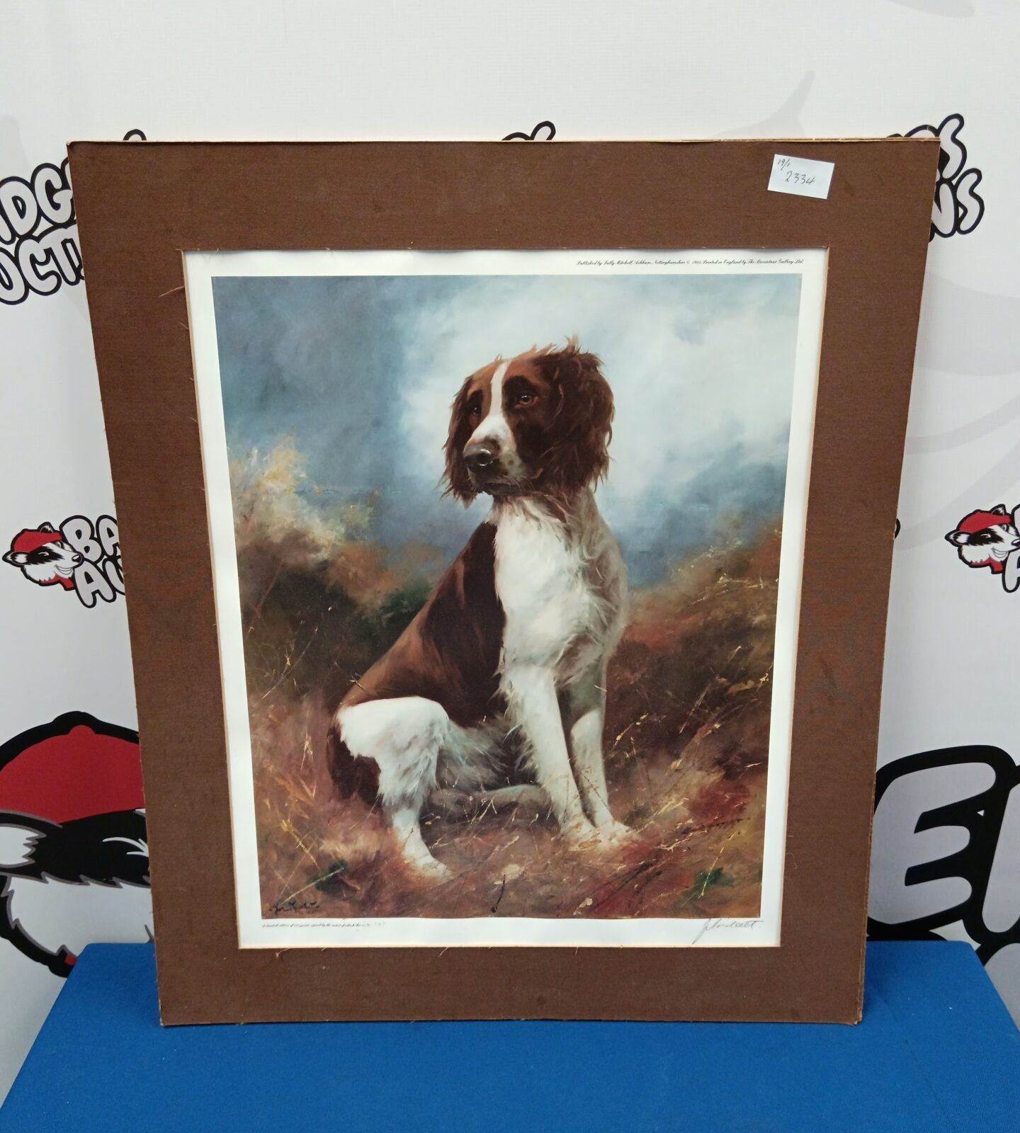 John trickett signed limited edition print of a springer spaniel