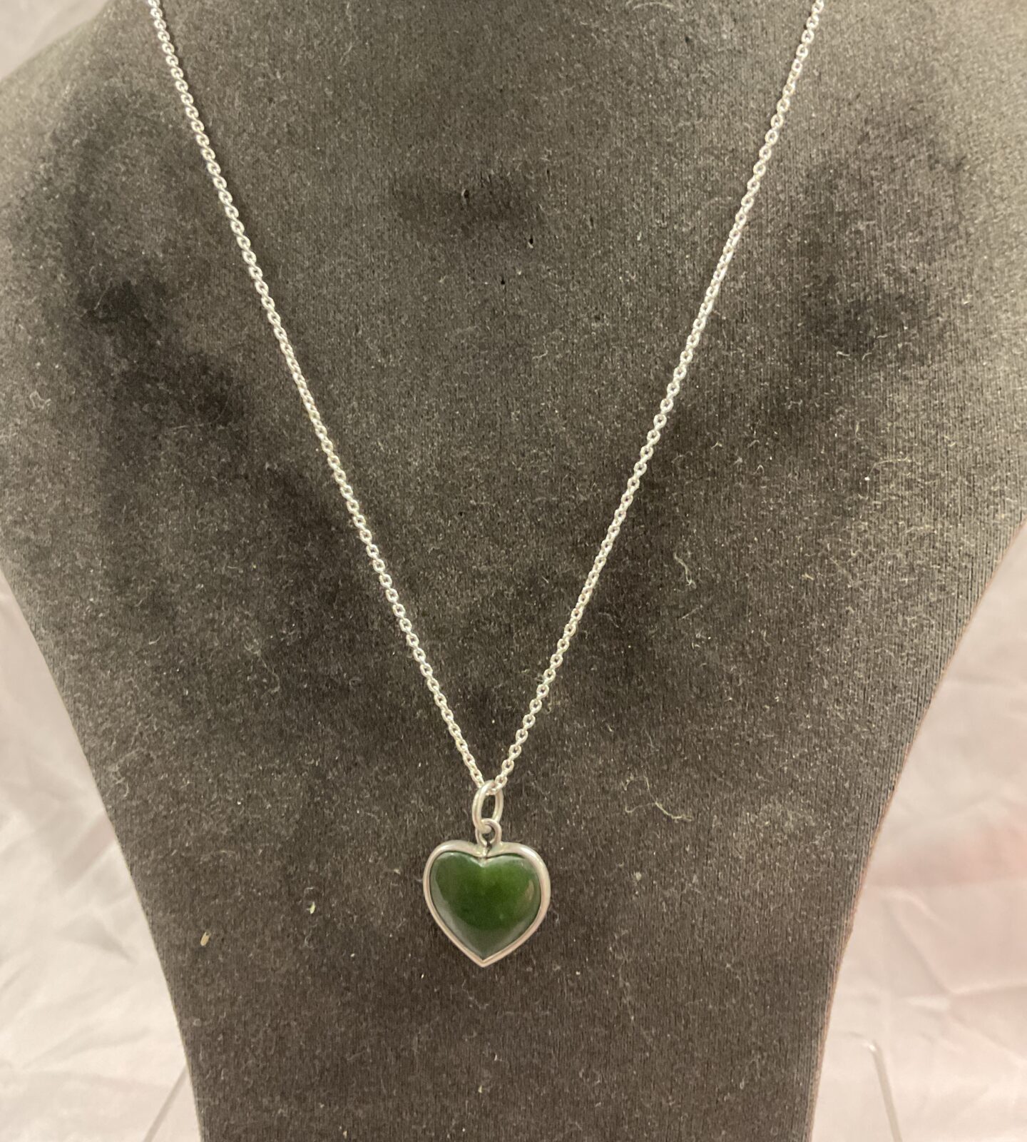 925 silver 16” chain with heart pendant