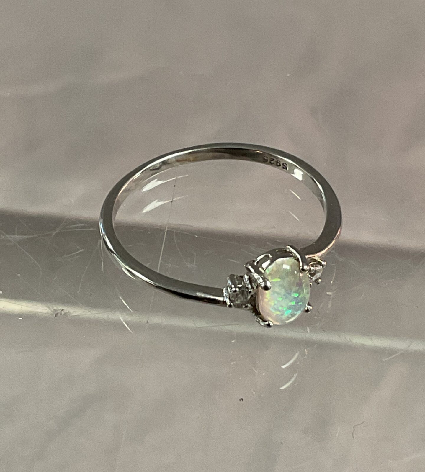 925 silver opal ring size T