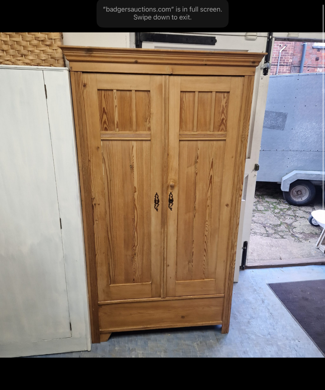 Large pine bedroom wardrobe H75 x D20 x W40”