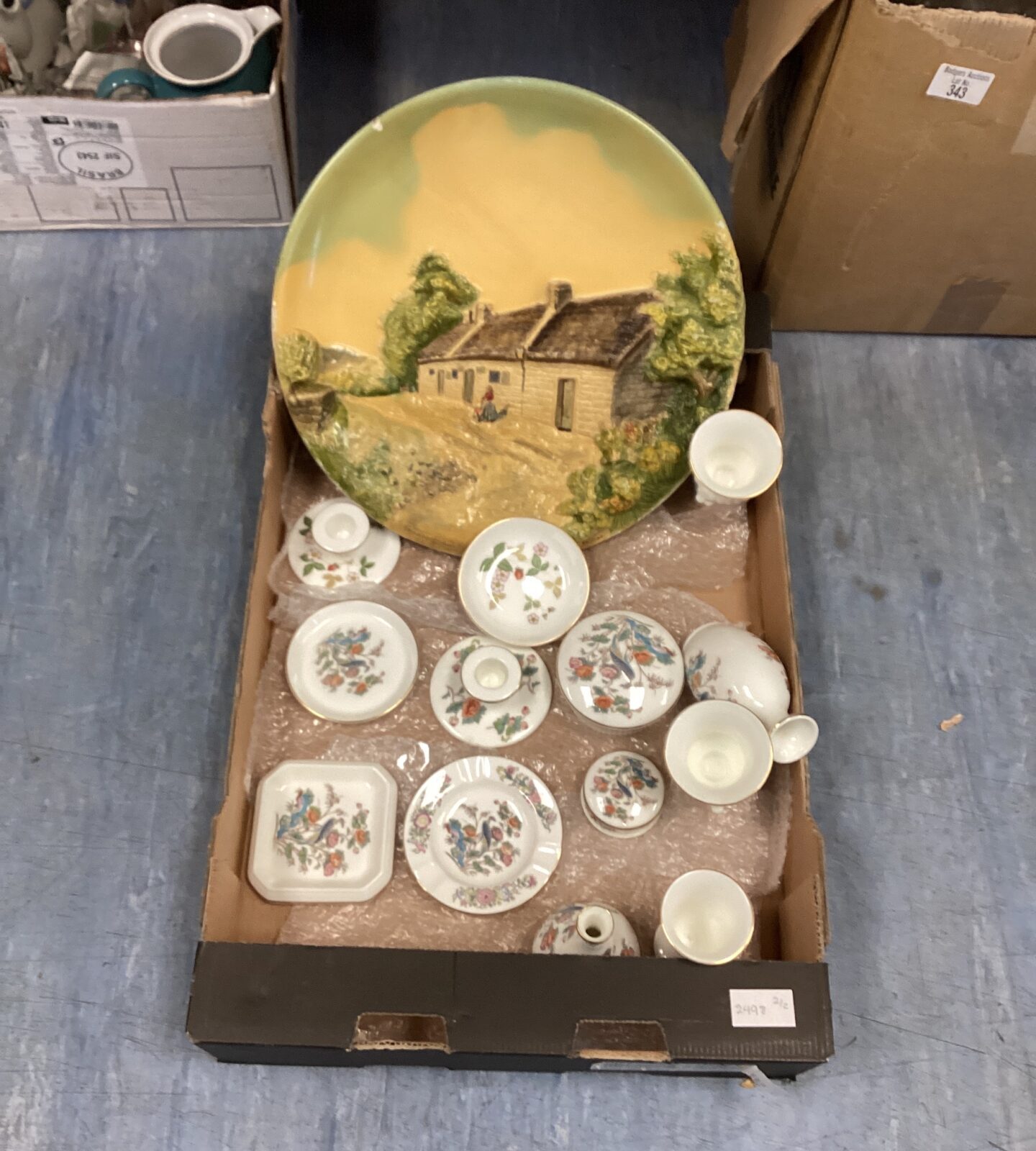 Box containing Wedgewood Bone China Trinkets