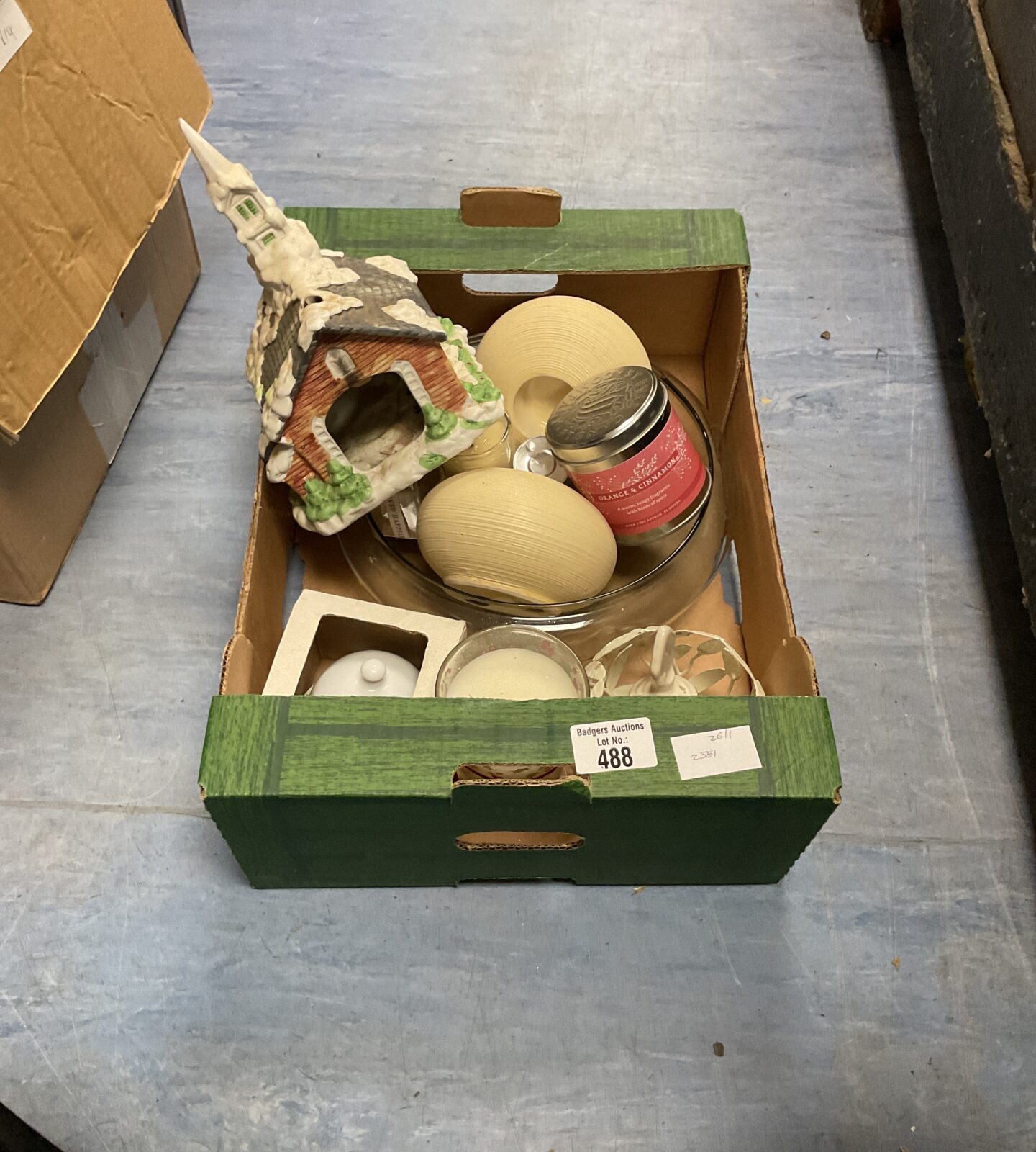 Box of mixed inc candles and candle holders