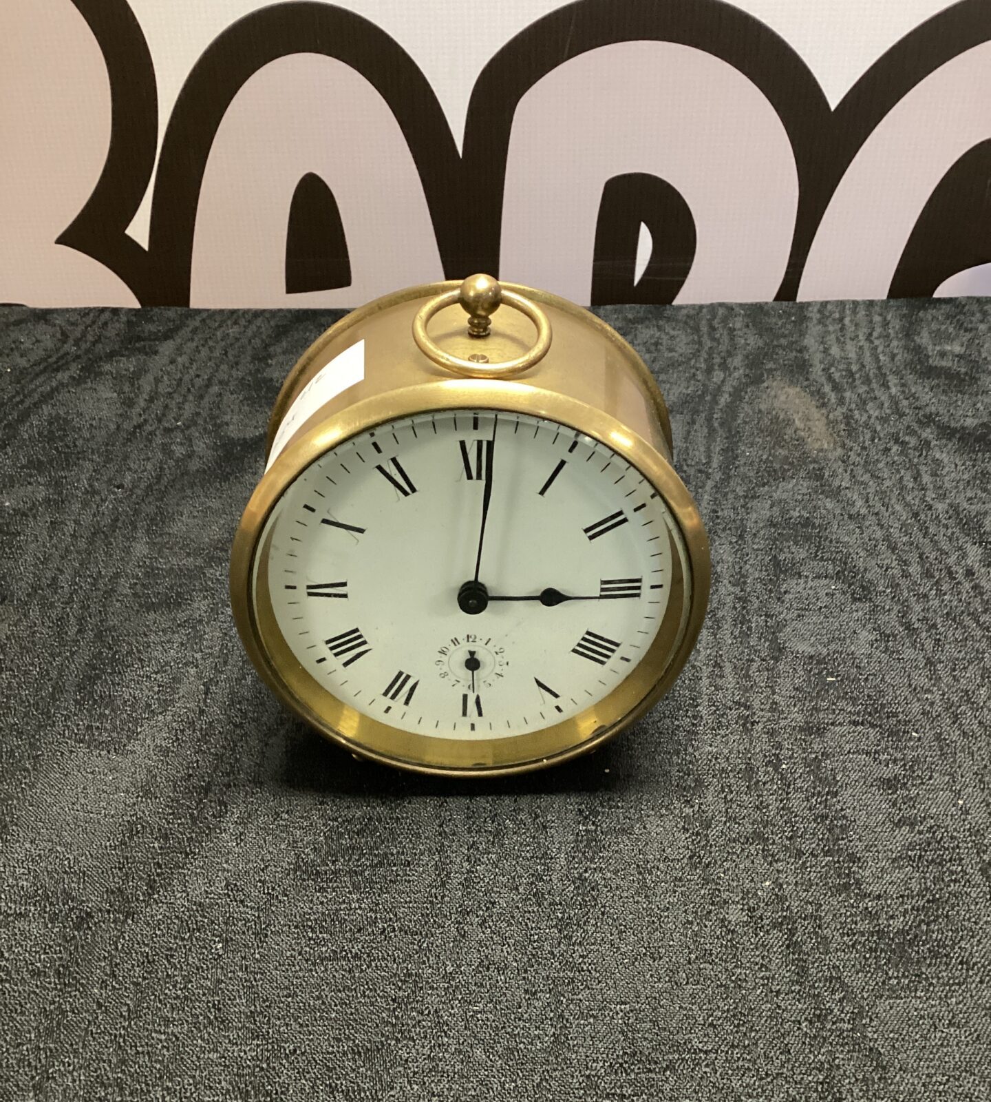 brass alarm carridge clock with swiss movement with key