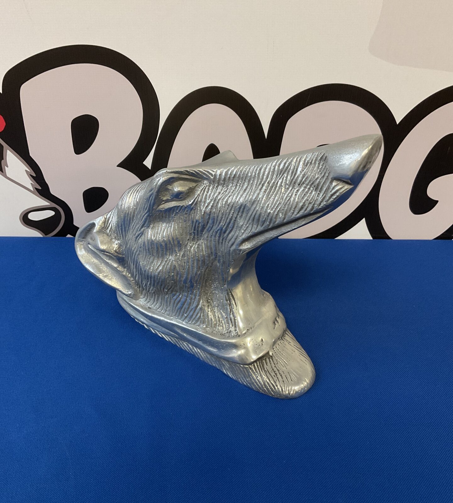 Cast aluminium greyhound wall bust