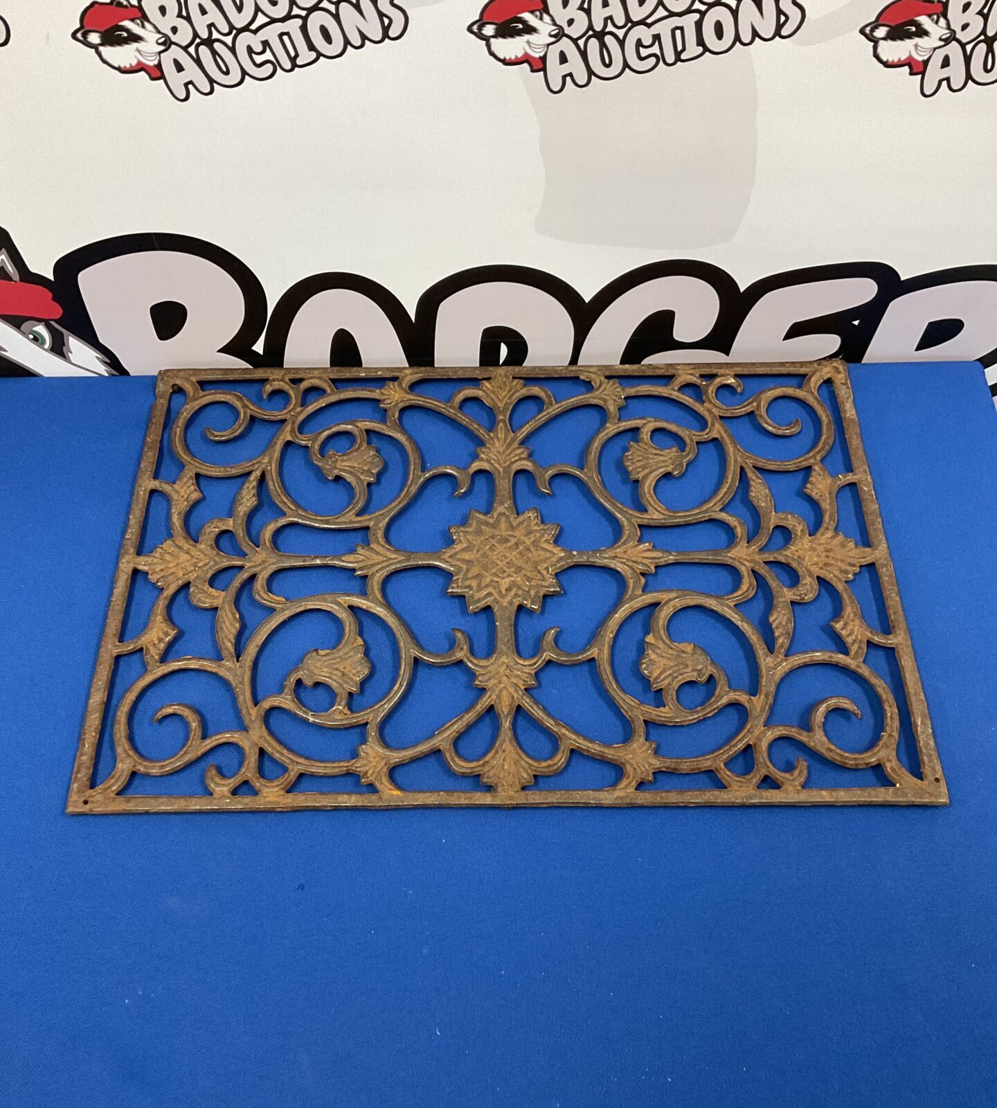 Cast iron art nouveau pattern doormat