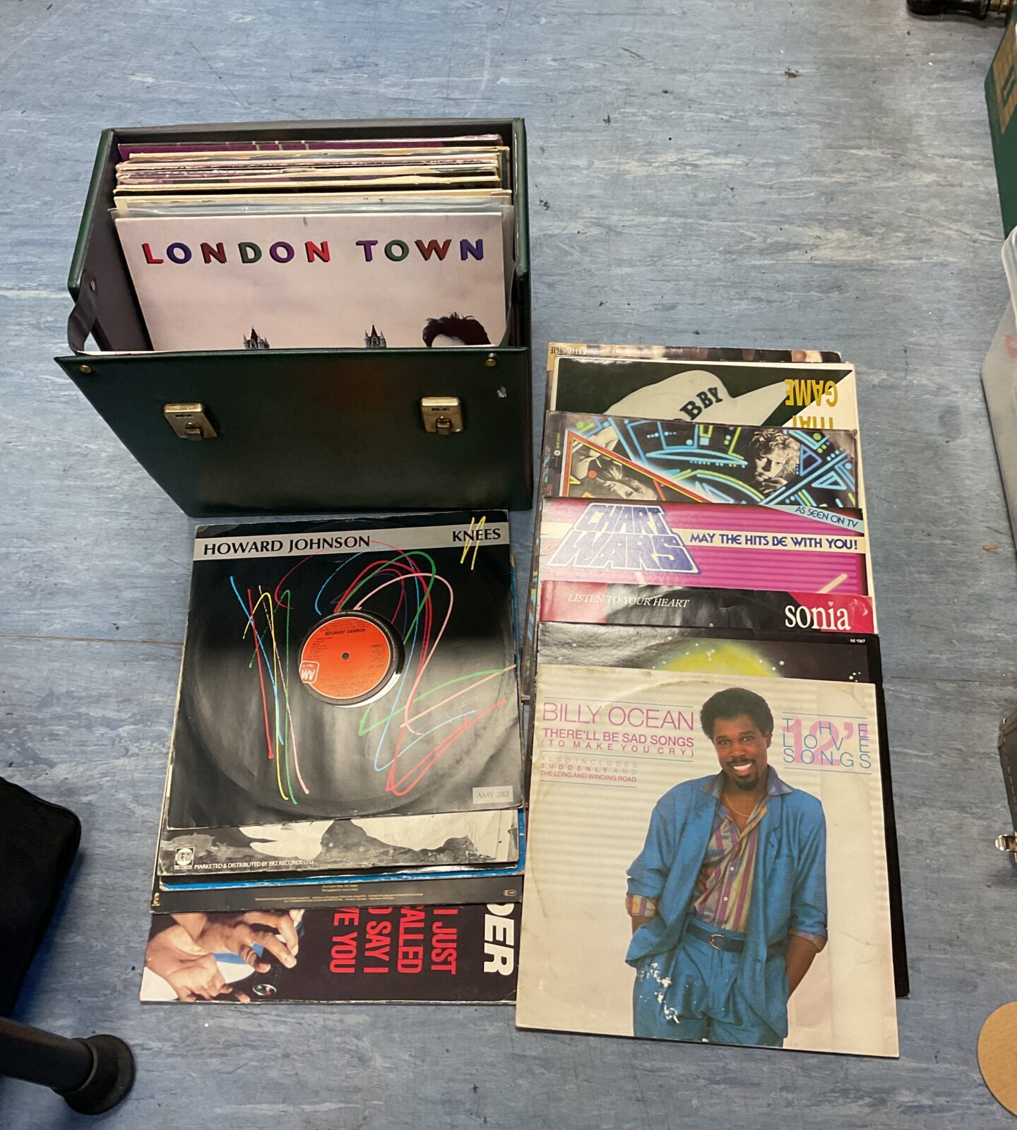 Collection of 12” vinyl records in case