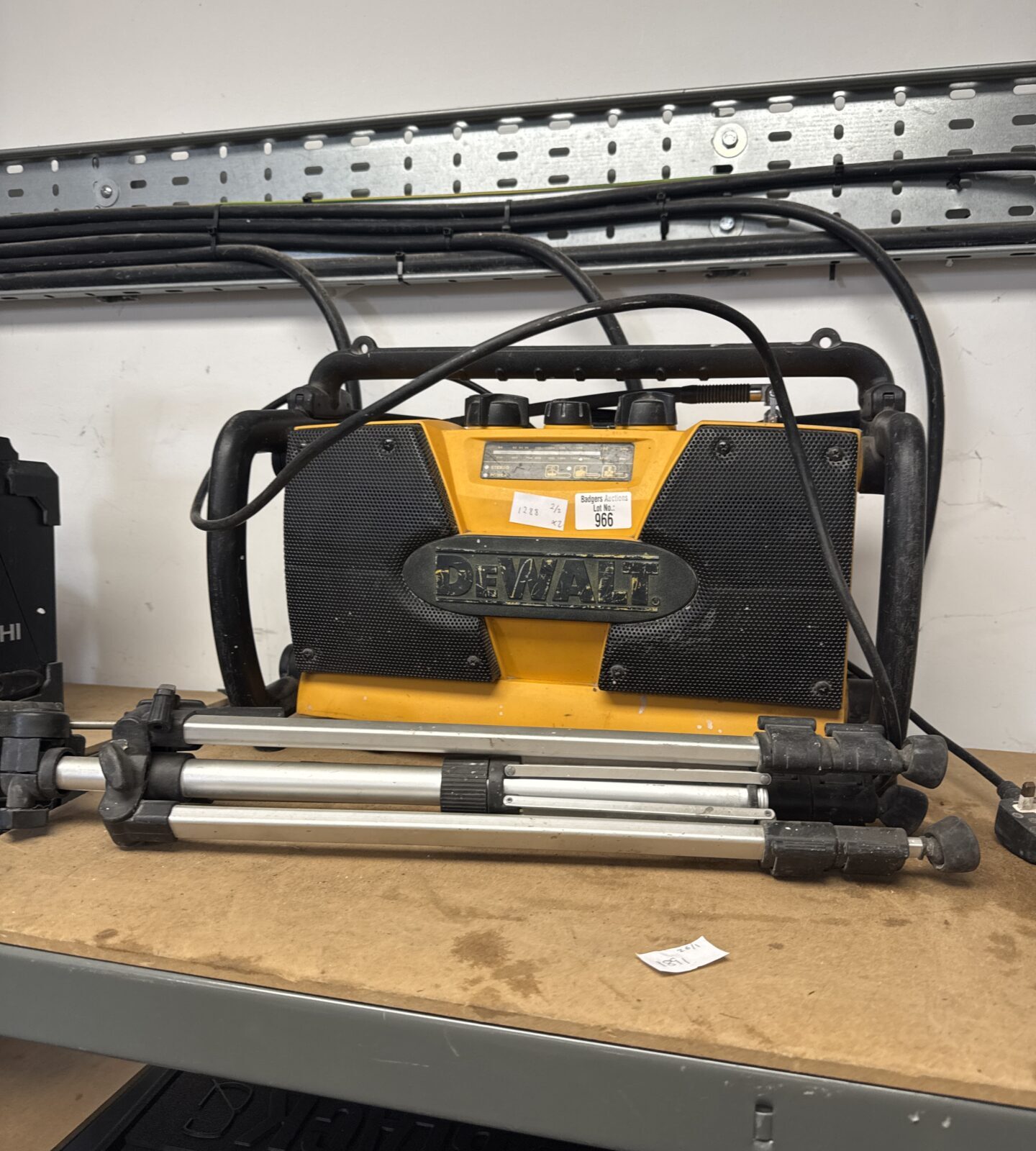 Dewalt site radio (working) with a camera tripod