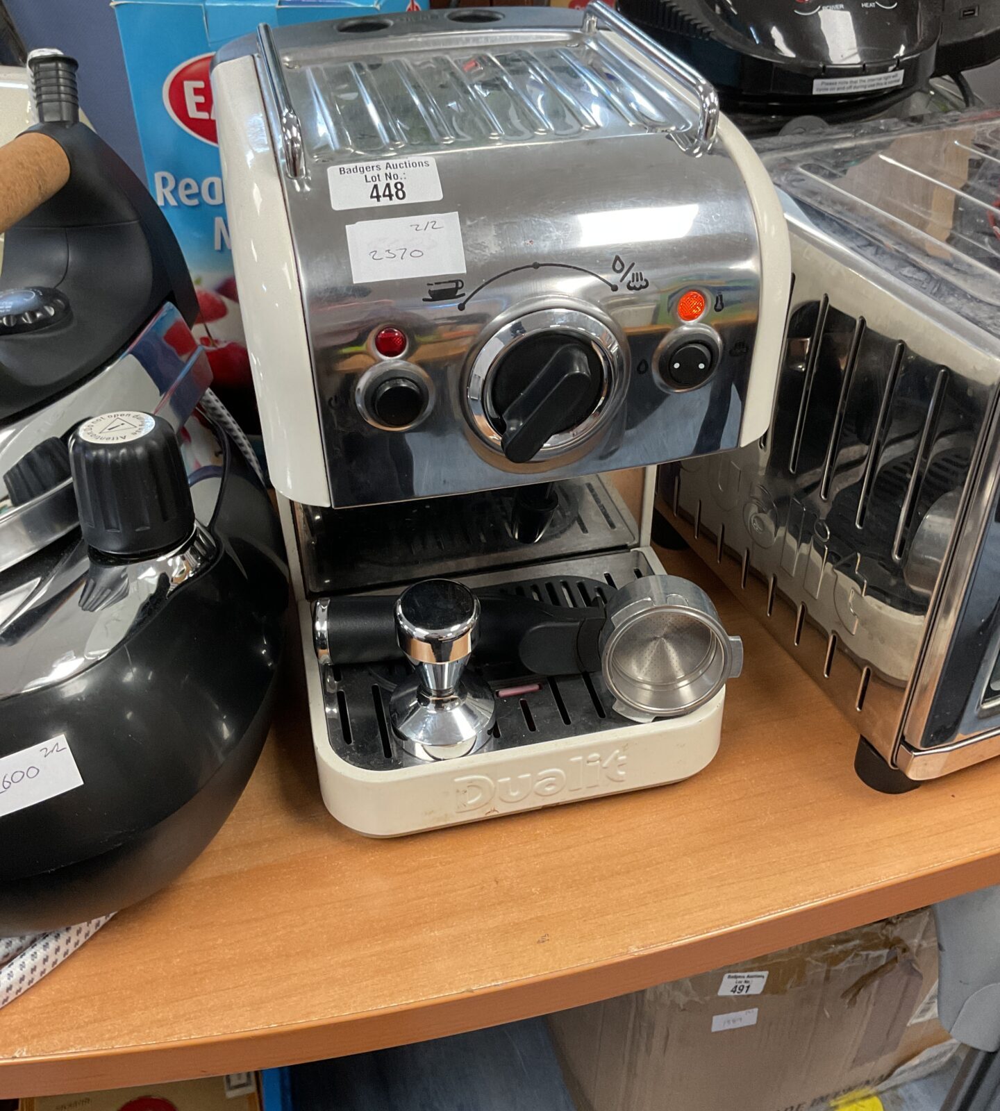 Dualit coffee machine with attachments, tested working