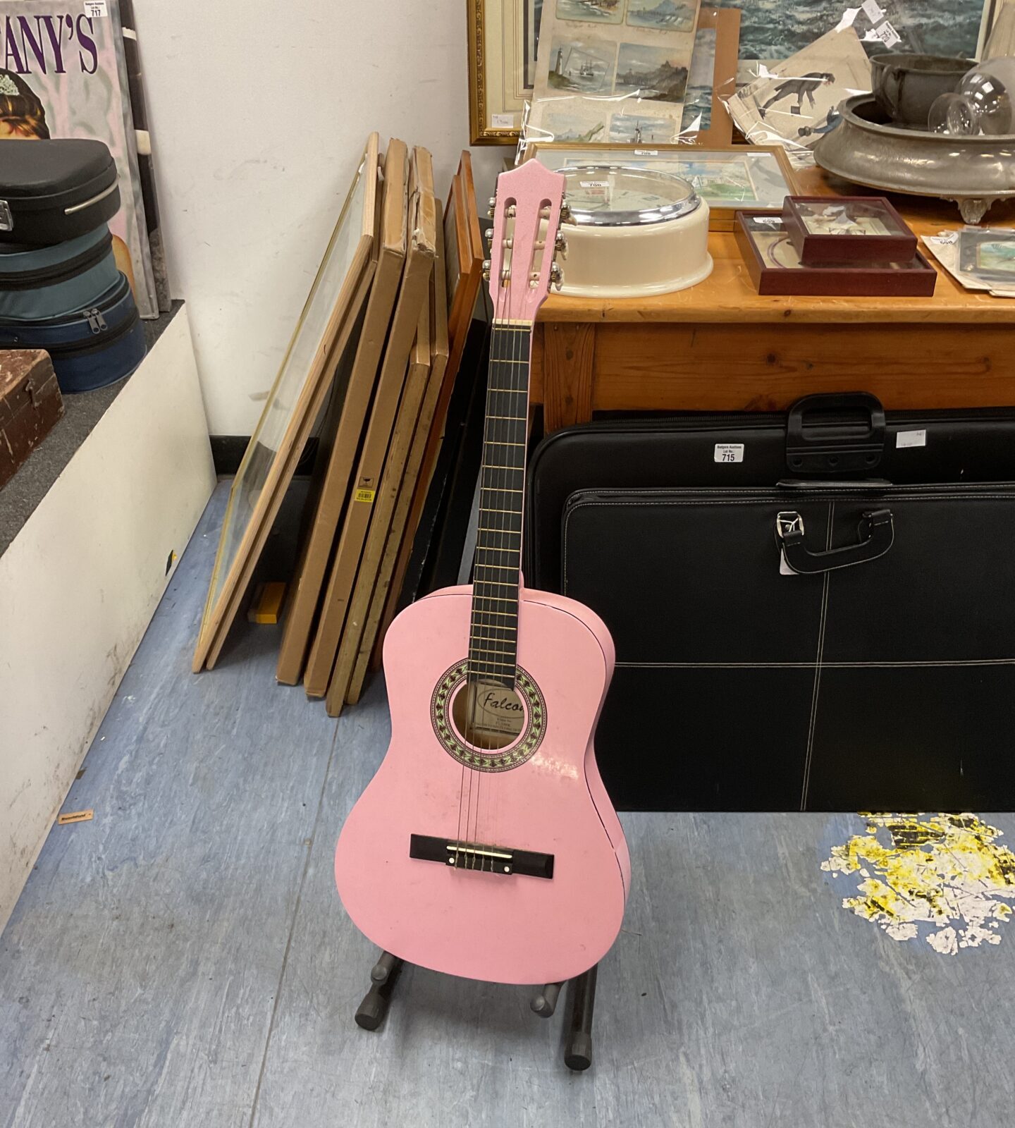 Falcon pink acoustic guitar