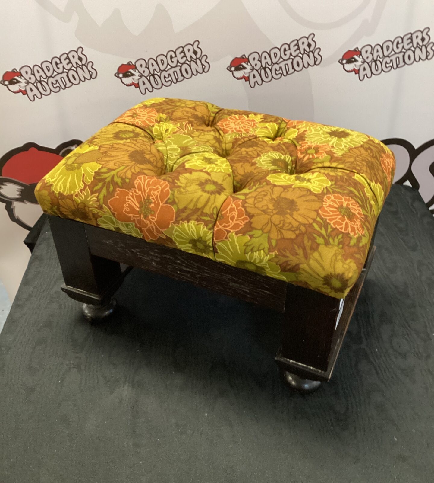 Floral patterned Foot stool