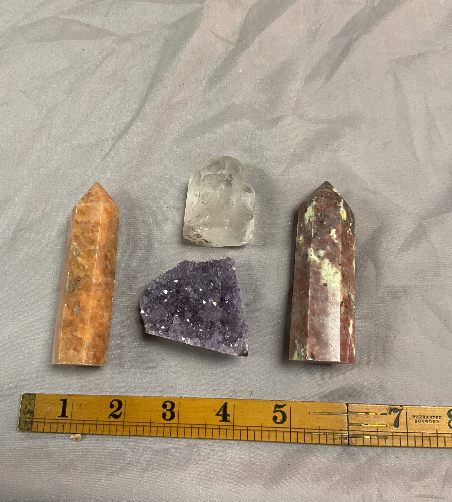 Four large gemstone and crystal stones