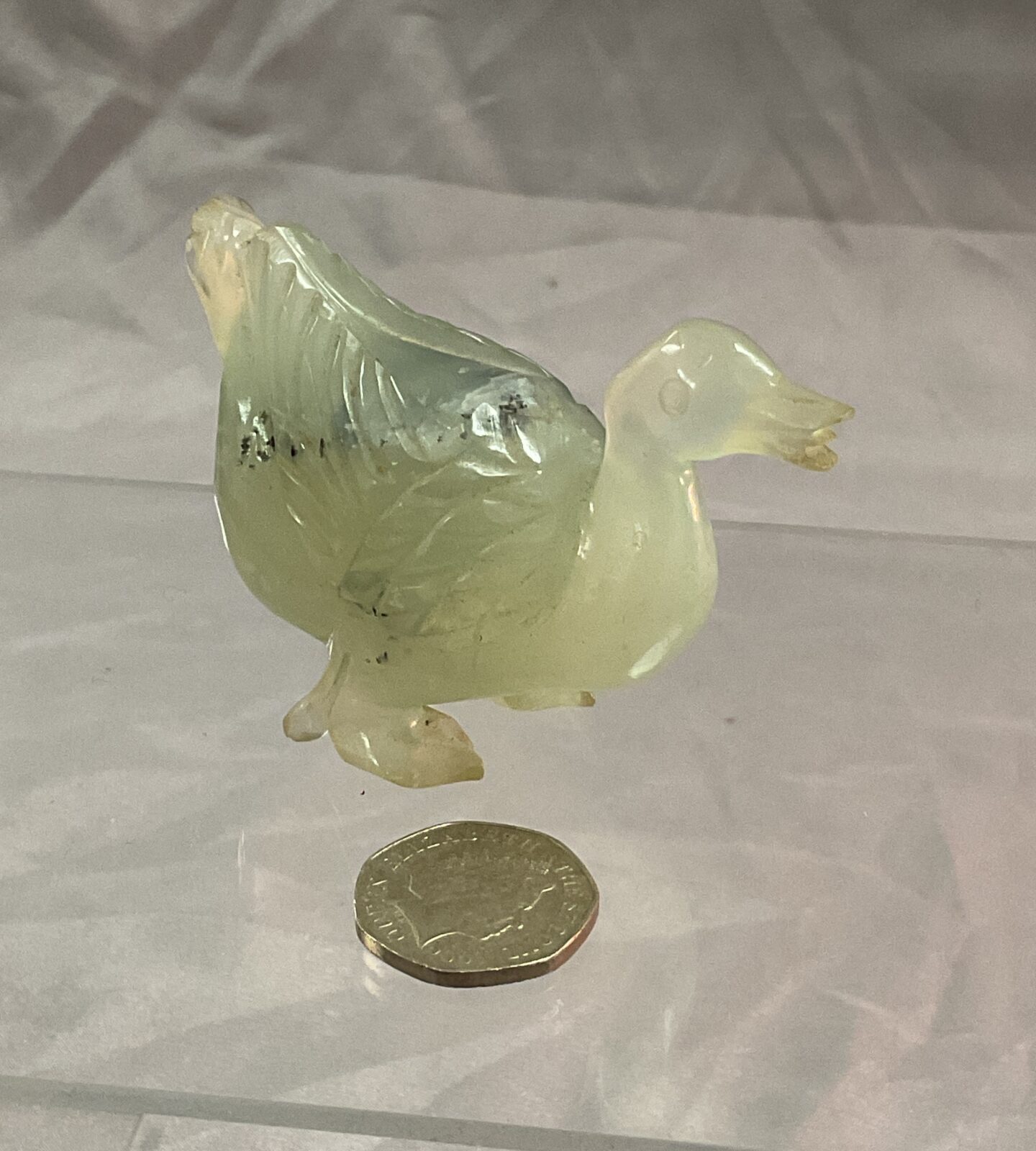 Green Jade duck figure