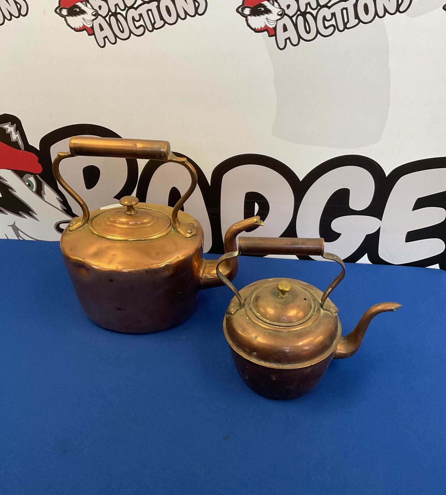 Two antique copper kettles