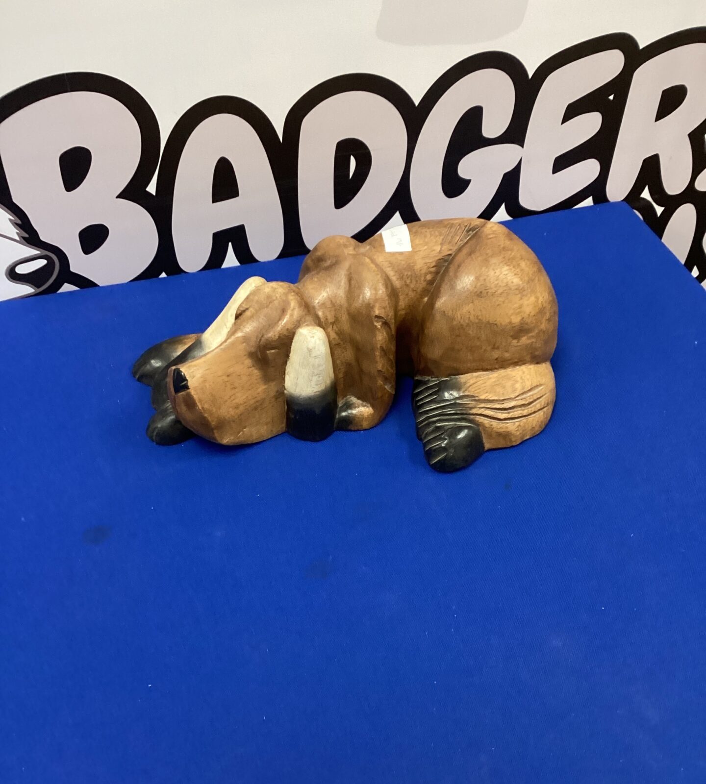 Wooden Sleeping Dog door stop