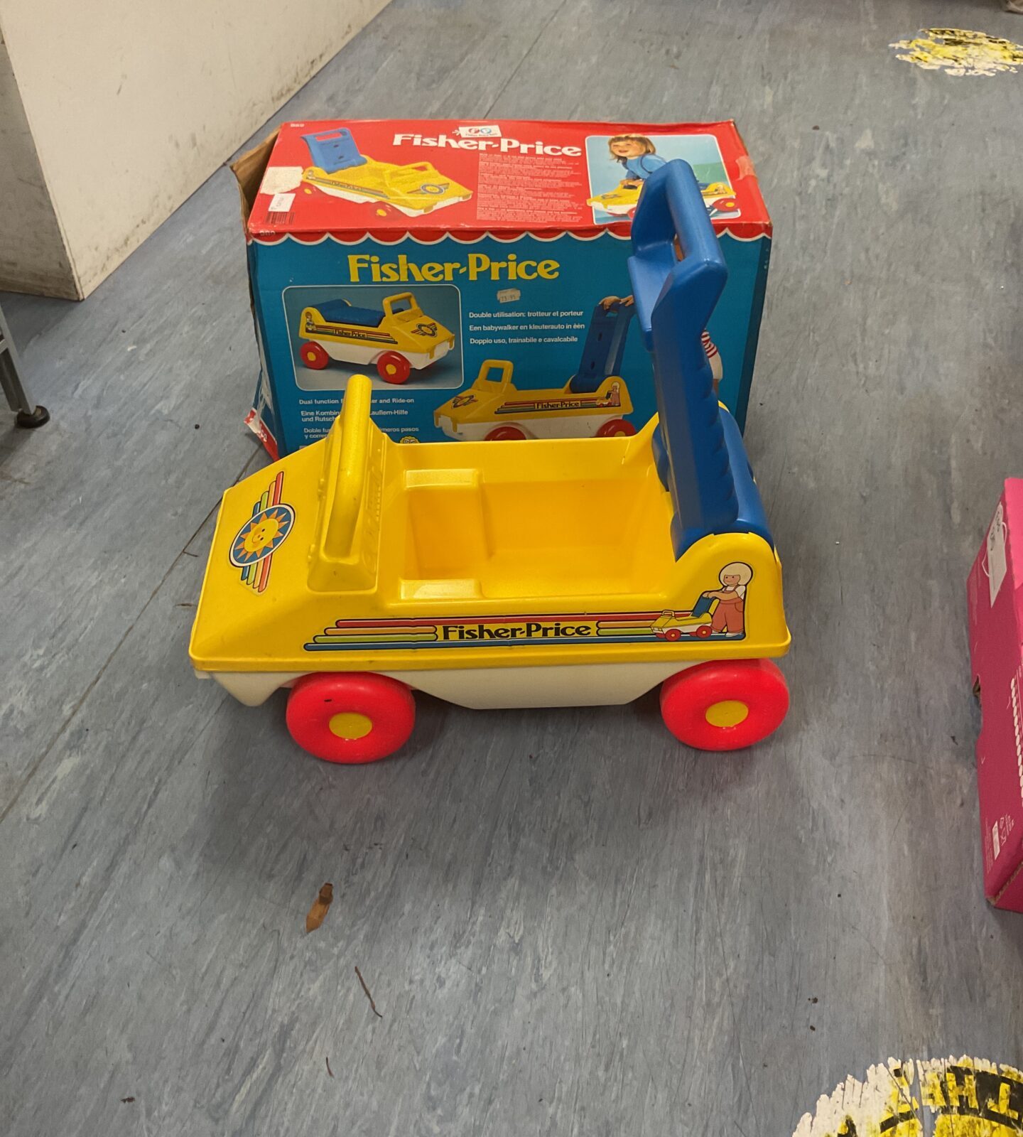 Vintage fisher price baby walker and ride on